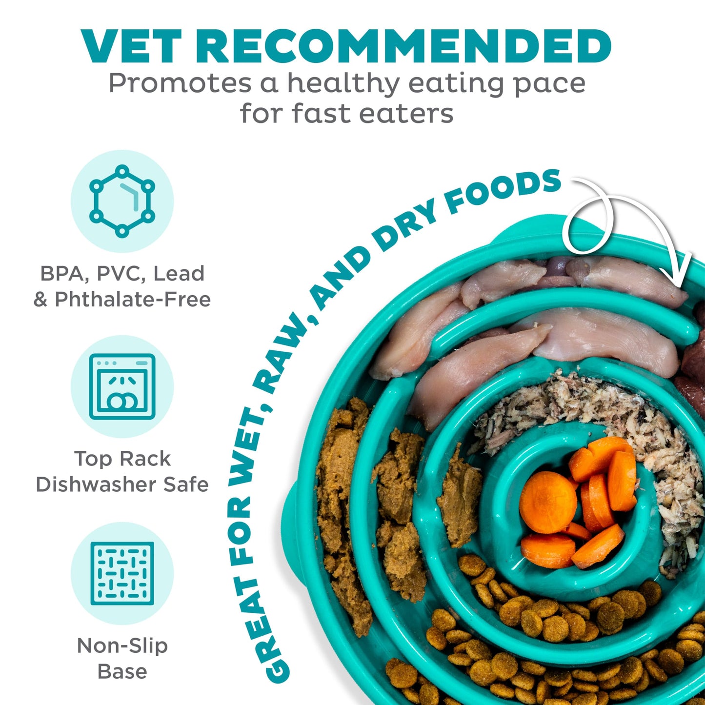 Cuenco para Perros Outward Hound Azul Grande Interactivo Slow Feeder