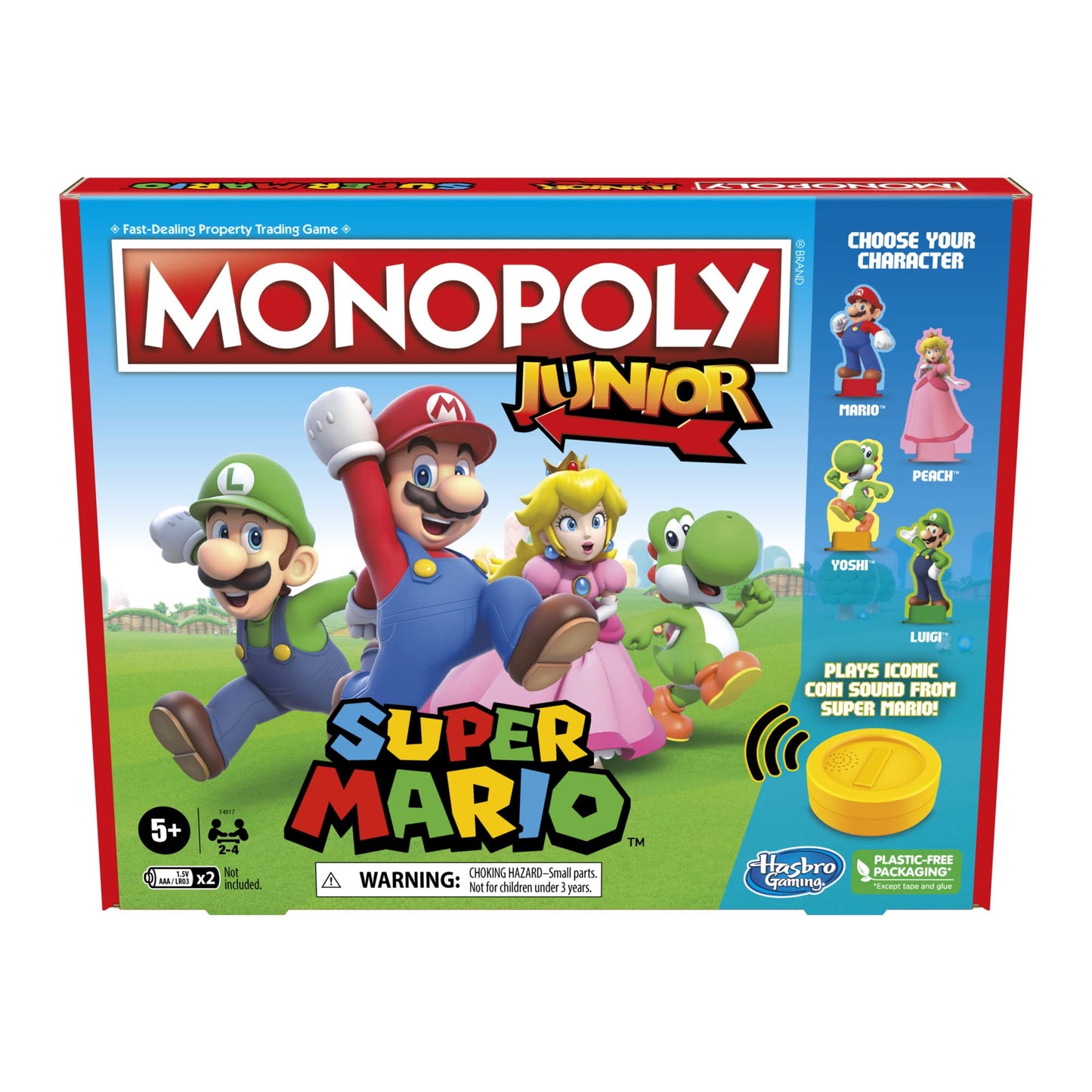 Hasbro Gaming Monopoly Junior: Super Mario Juego de Mesa con 1 Tablero, 2 Dados, Accesorios e instructivo para 2 a 4 Jugadores a Partir de los 5 años