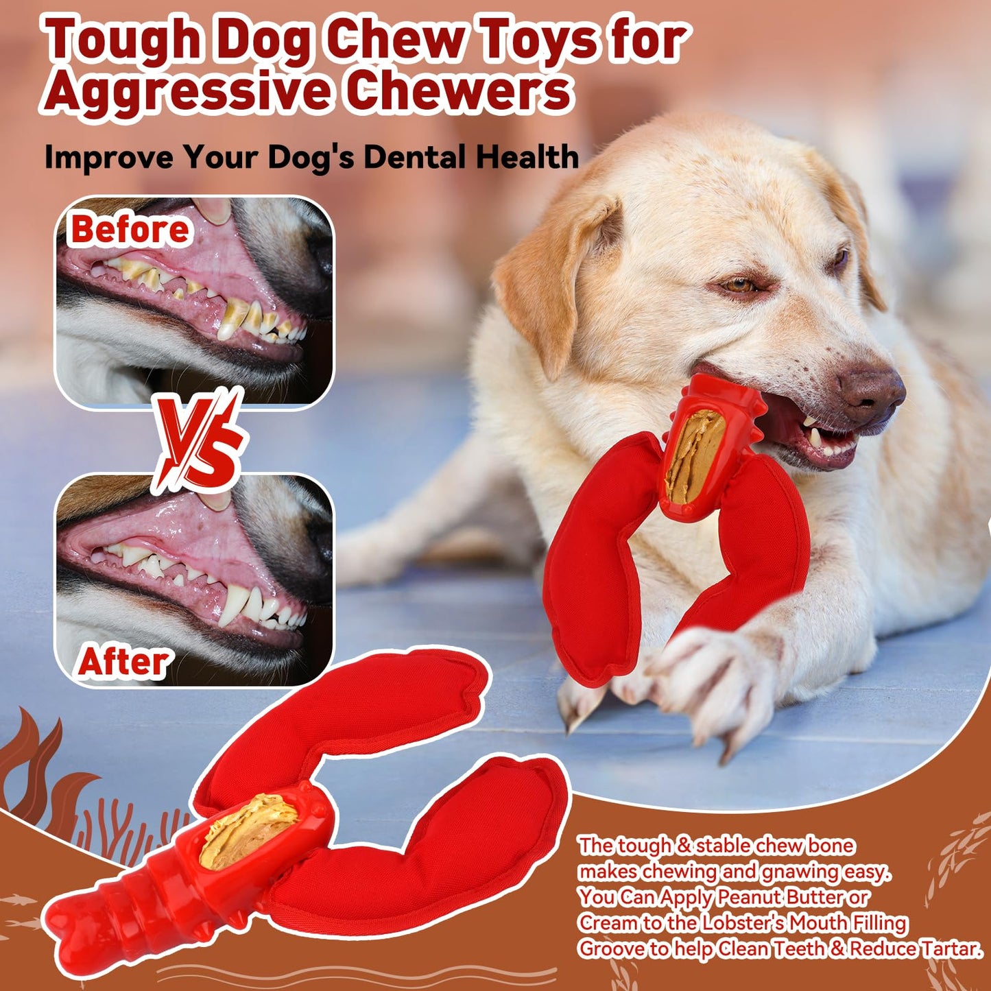 BIKIISEN - Juguetes para perros para masticadores agresivos, juguetes interactivos para masticar perros para aburrimiento, juguetes indestructibles para mantenerlos ocupados, juguetes para perros de