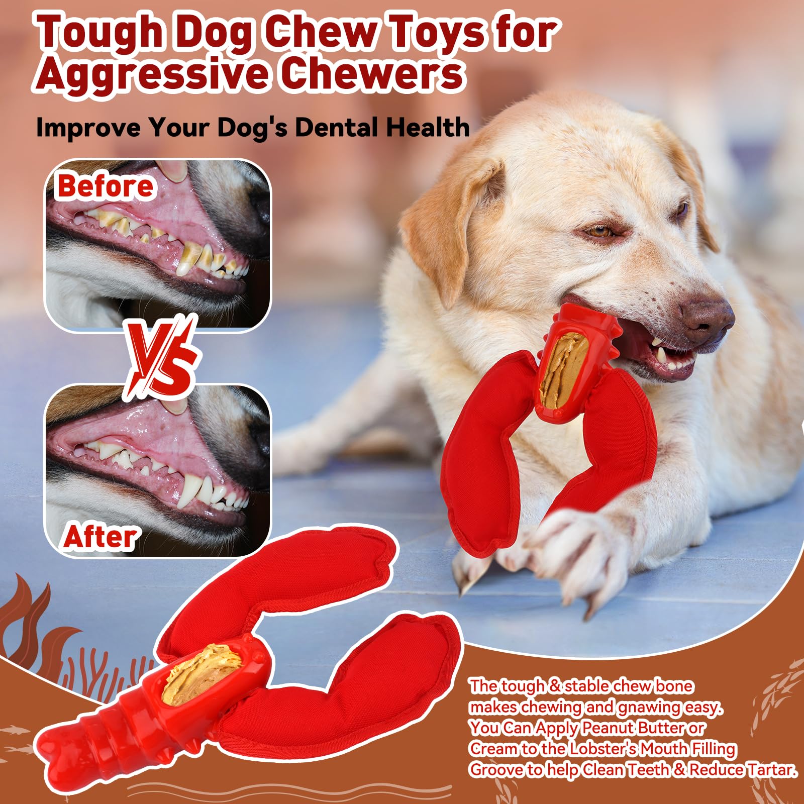 BIKIISEN - Juguetes para perros para masticadores agresivos, juguetes interactivos para masticar perros para aburrimiento, juguetes indestructibles para mantenerlos ocupados, juguetes para perros de