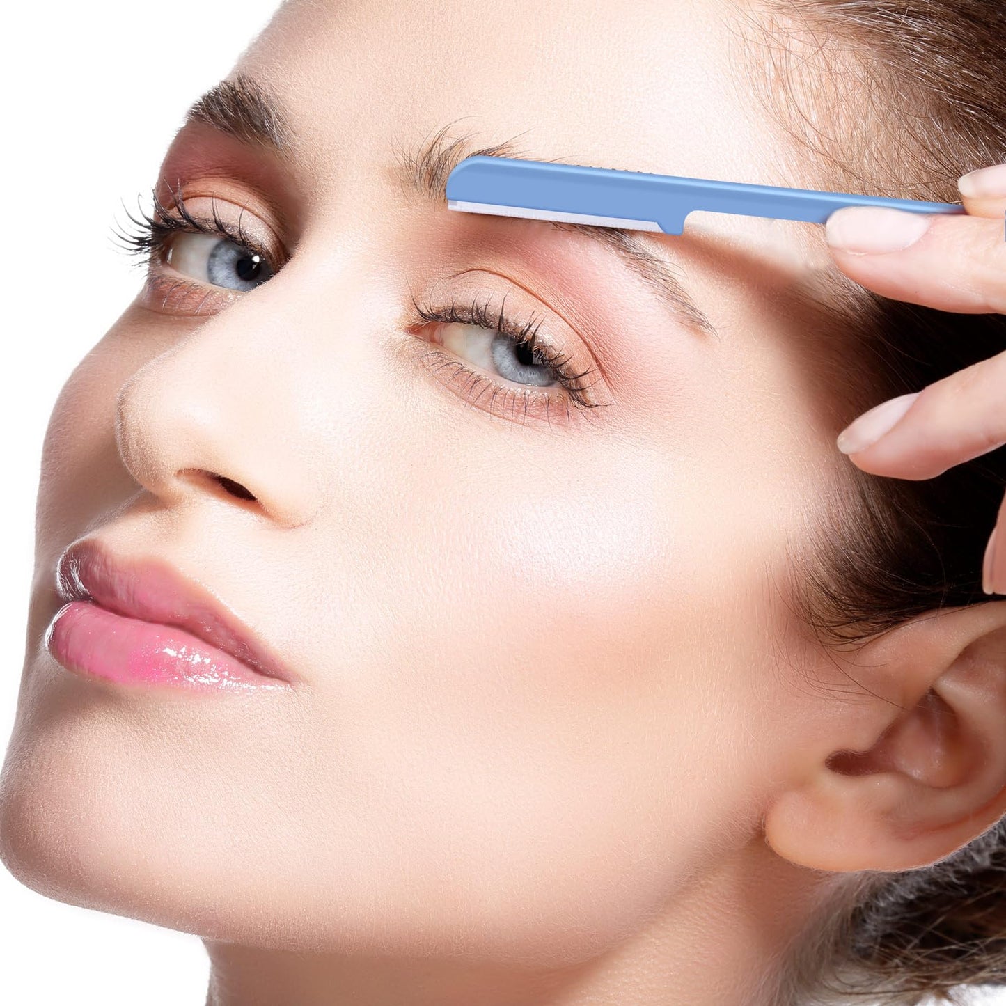 10 Maquinillas de Afeitar para Cejas para Mujer Maquinilla de Afeitar Facial Moldeador de Cejas Recortador de Cejas Herramienta de Modelado Dermaplaner con Cubierta (Rosa, Azul)
