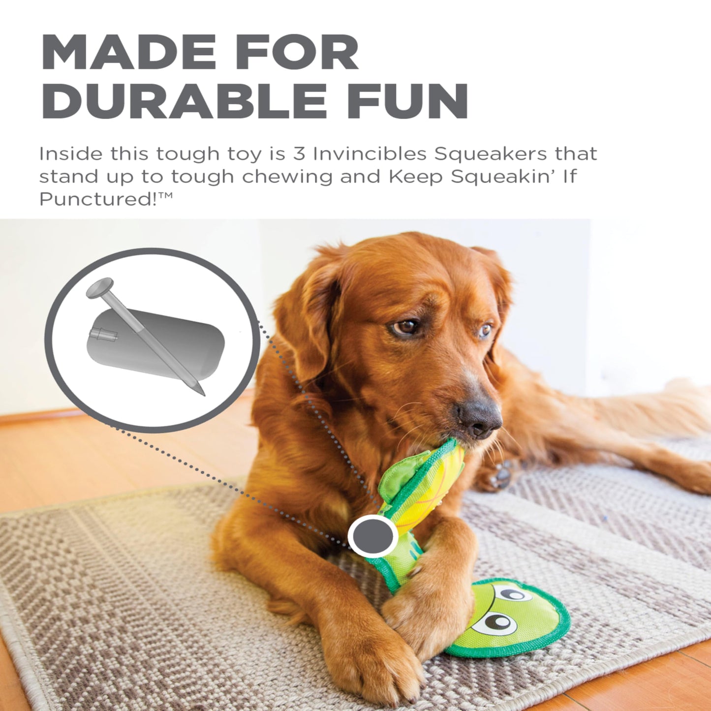 Juguete para Perro Outward Hound Mediano Tortuga Felpa Manguera de Seguridad