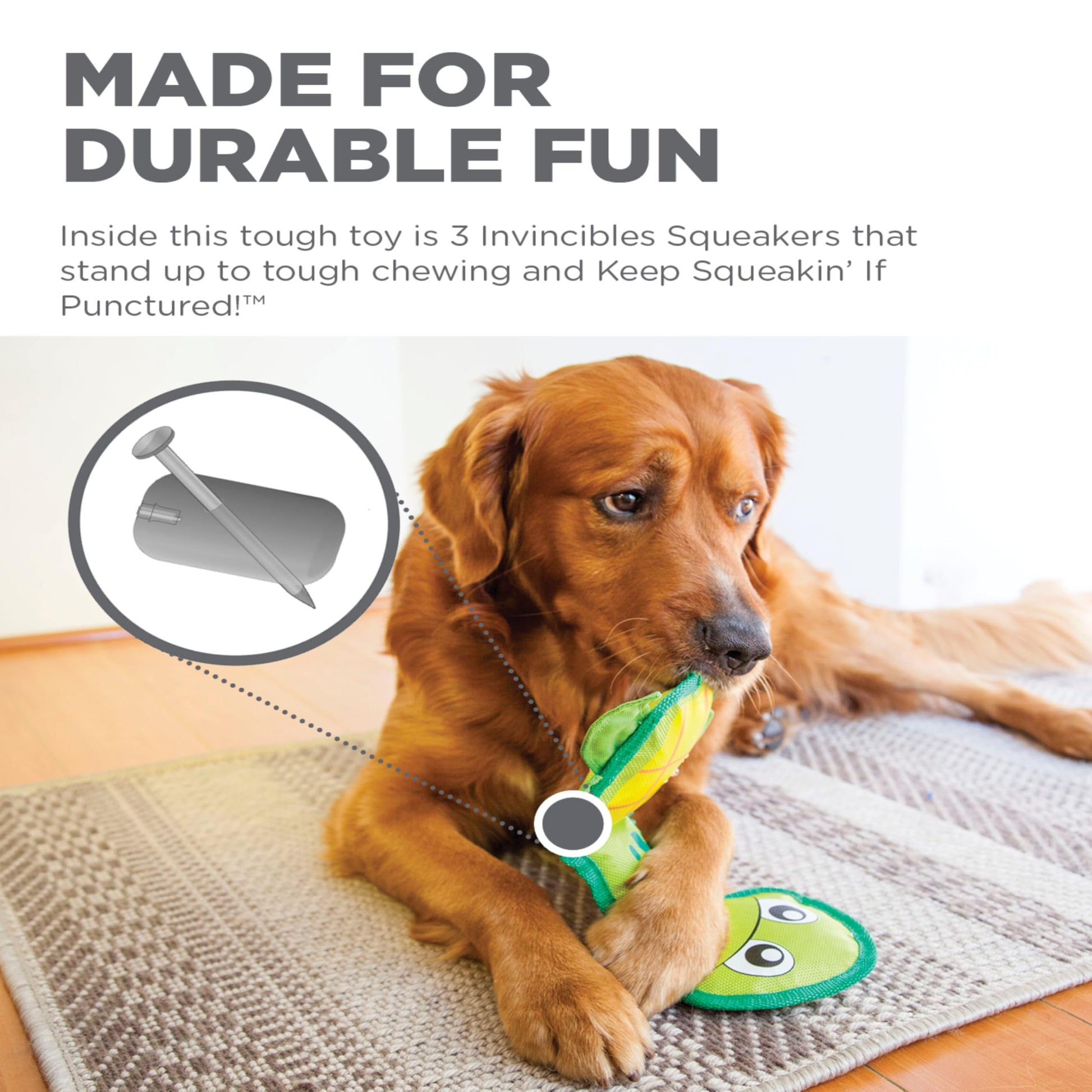 Juguete para Perro Outward Hound Mediano Tortuga Felpa Manguera de Seguridad