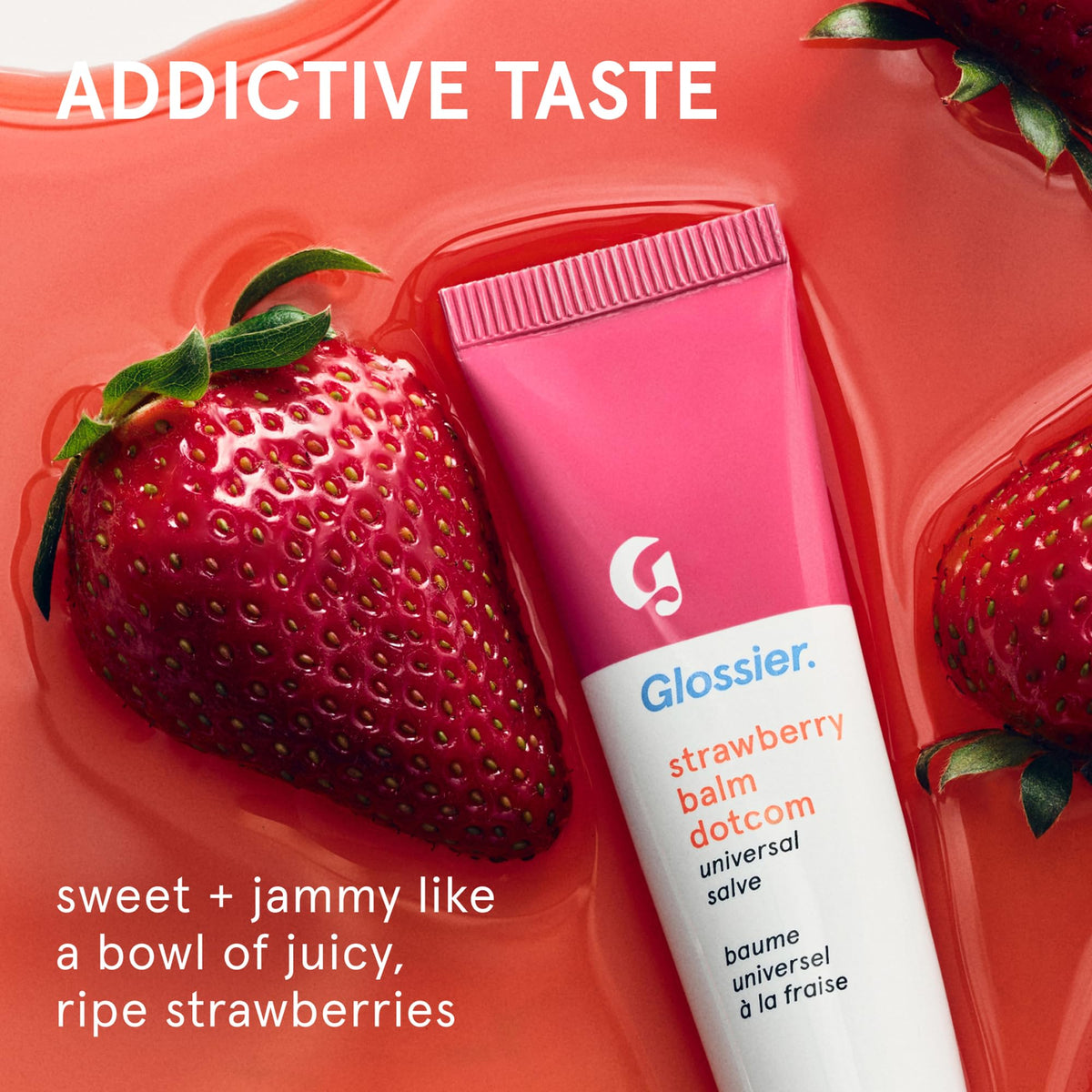 Glossier Balm Dotcom - Bálsamo labial con hidratación instantánea y sabor a fresa