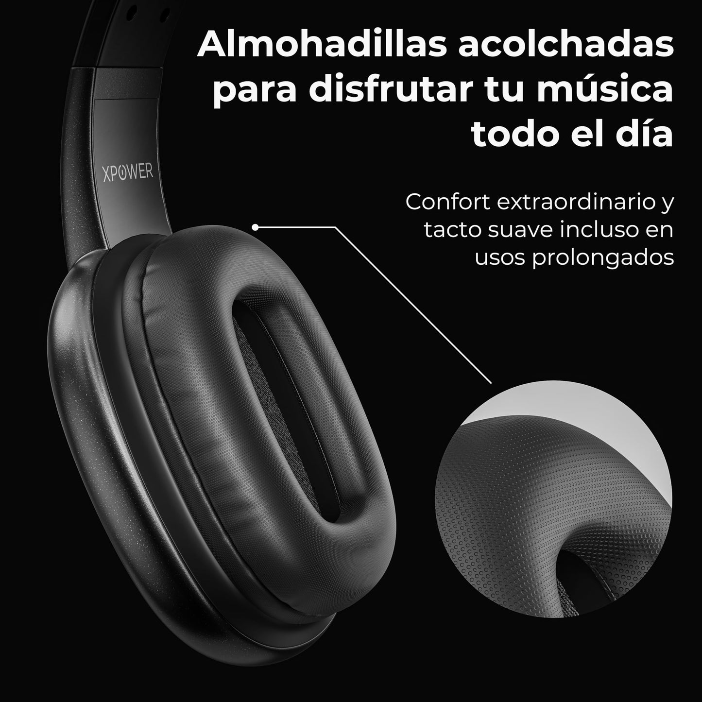 Audífonos De Diadema Inalámbricos XPOWER Azul con Bluetooth y Botones Multifunción