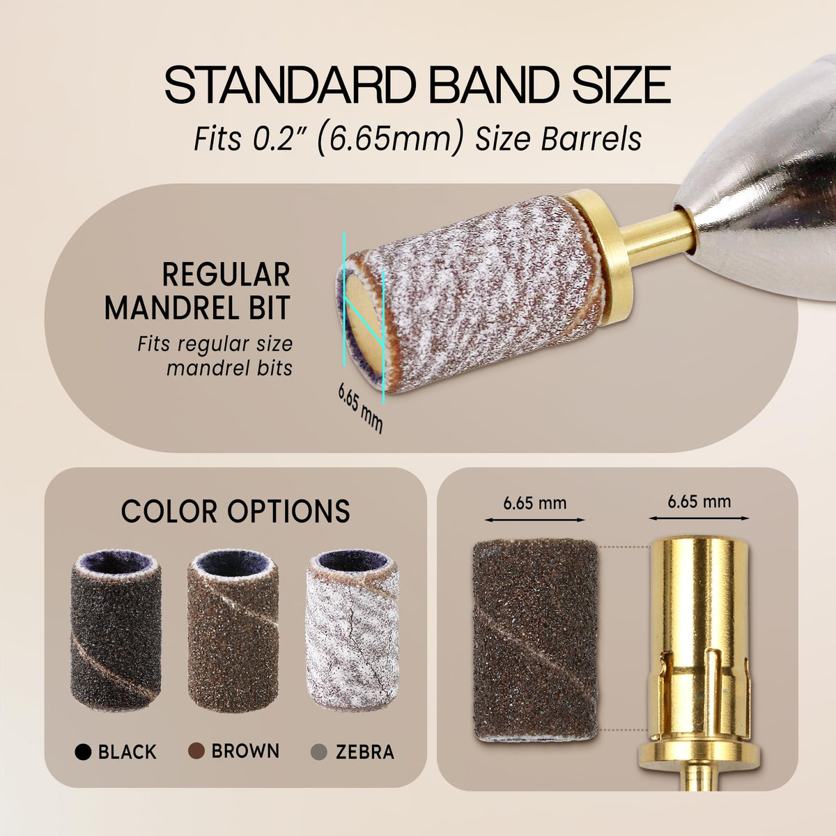 Bandas de Lijado de Uñas PANA Marrón Grano 60 para Manicura Profesional