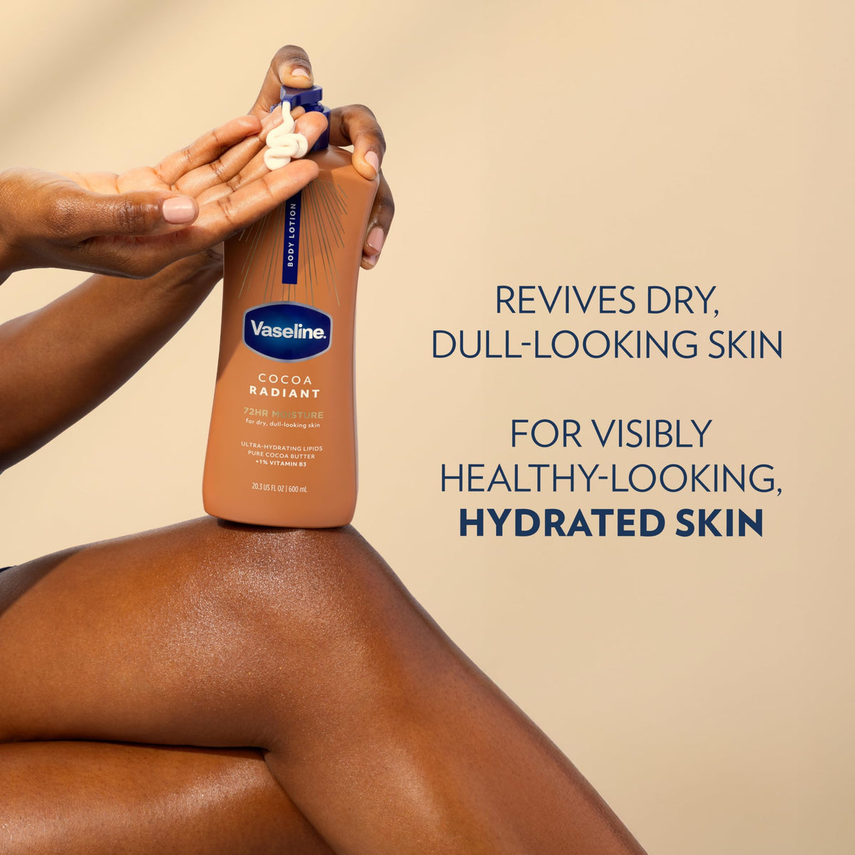 Vaseline Total Moisture cocoa Radiant Rich Feeling Lotion for Unisex Body Lotion 20.3 oz