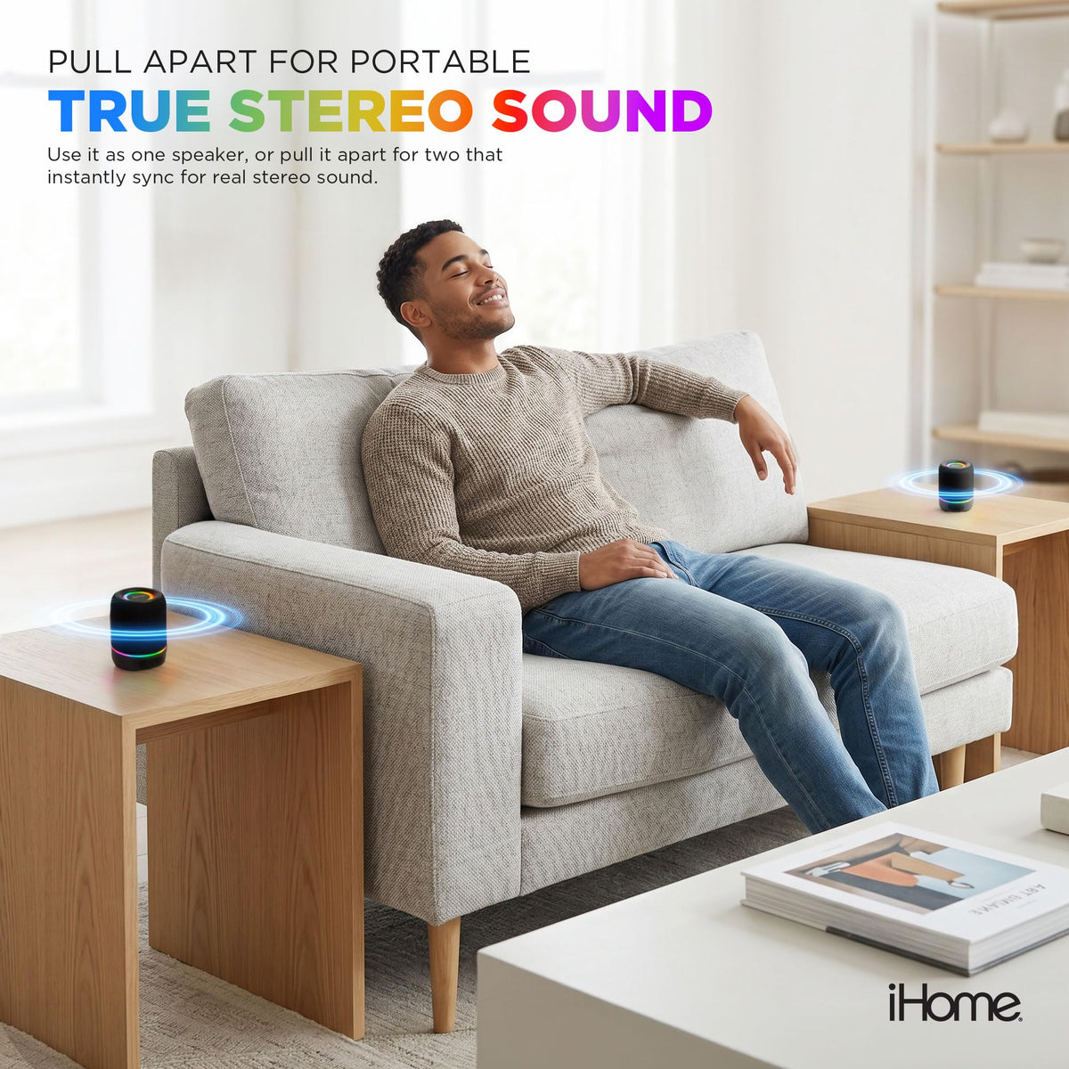 Altavoz Bluetooth Inalámbrico iHome RGB con Luces Portátil