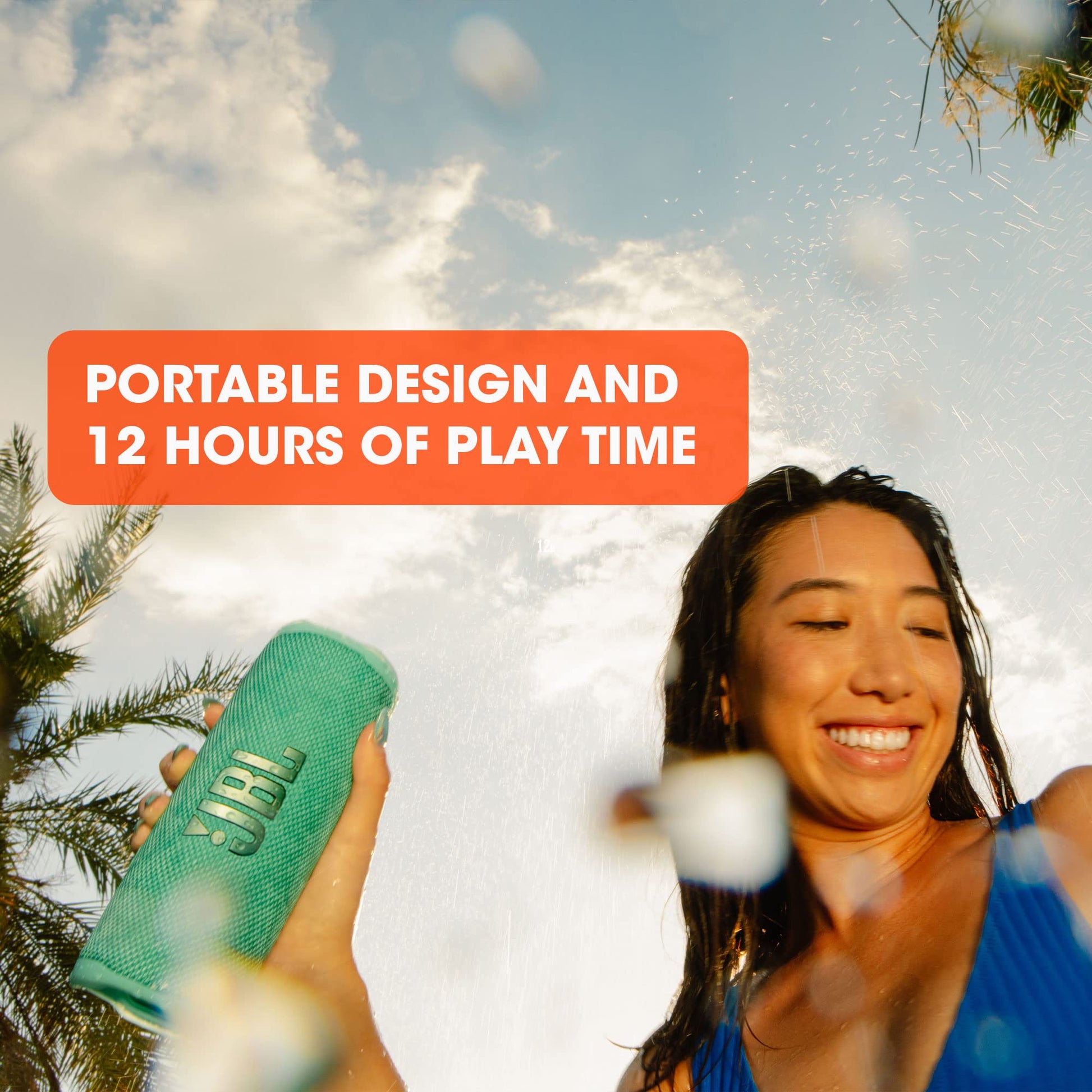 JBL Flip 6 Bocina Portátil Bluetooth, 20W de Potencia, Reproducción 12 Horas, Resistente al Agua IP67 - Azul Turquesa