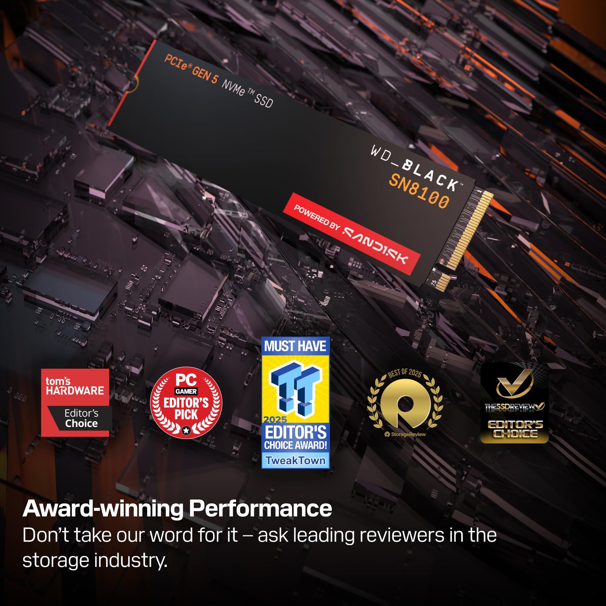 WD_BLACK - Unidad de Estado sólido Interna para Juegos SN8100 NVMe de 4 TB - Gen 5 PCIe 5.0x4, M.2 2280, hasta 14.900 MB/s - WDS400T1X0M
