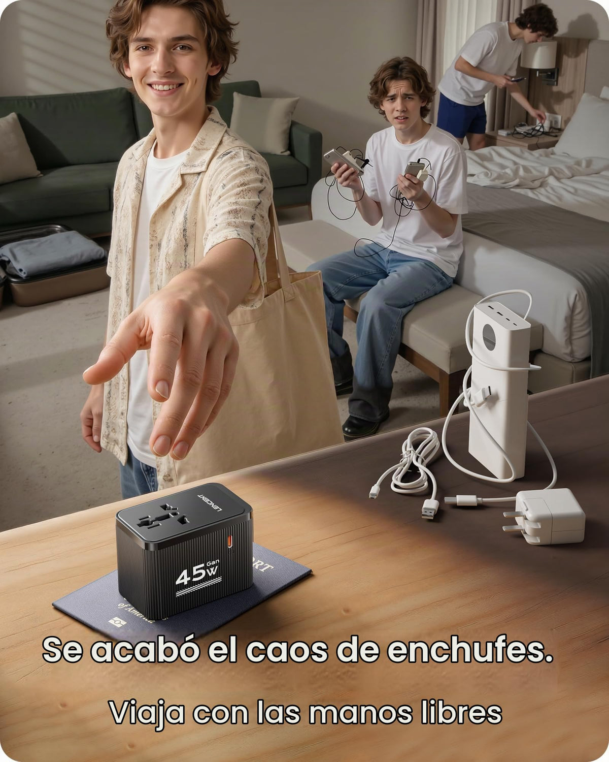 Kit de Adaptador Universal de Viaje LENCENT 45W Internacional