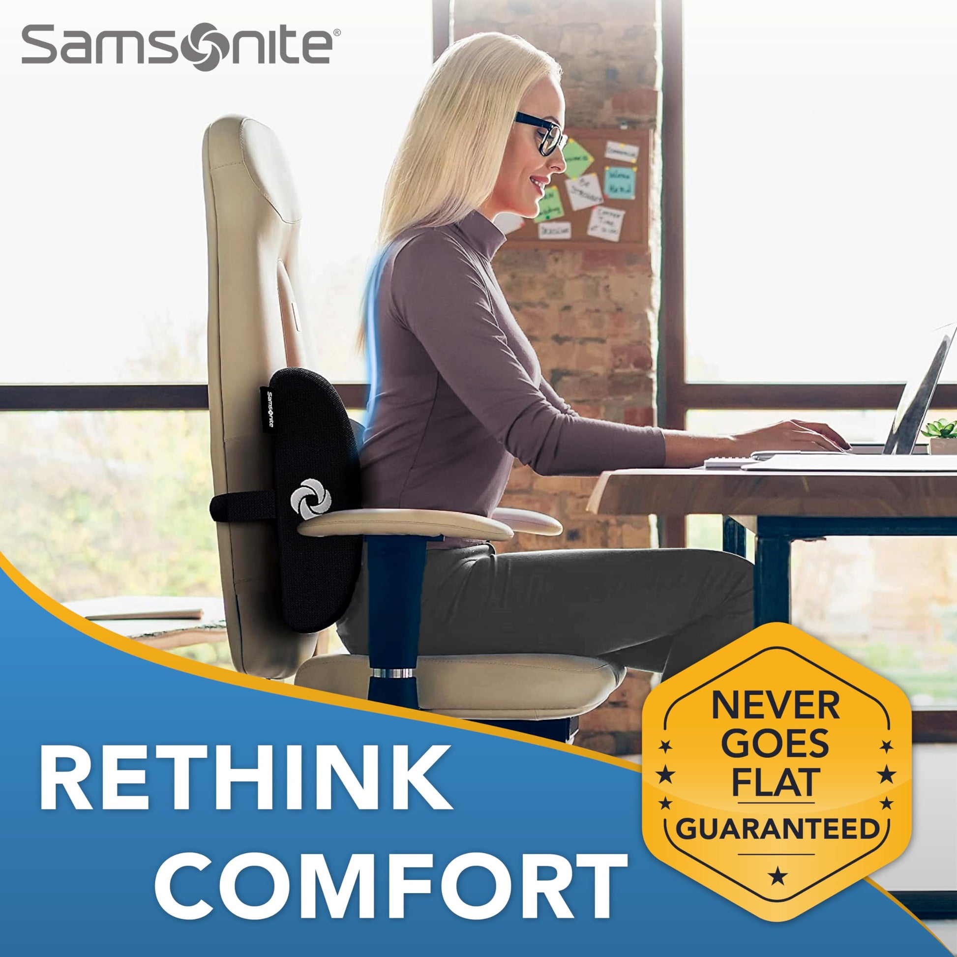Almohada de Soporte Lumbar Samsonite Universal Espuma Viscoelástica Premium