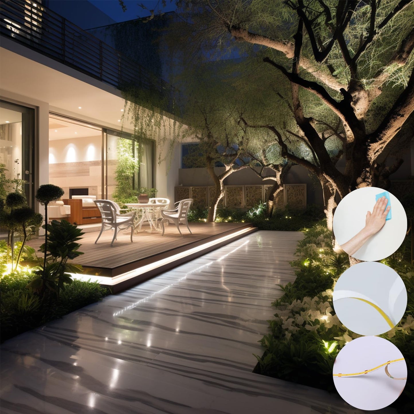BENLUN Tira LED COB Difusa 24V 20 Metros (10 Metros x 2), 4000K Blanco Natural Luces LED Exterior Silicona Lechosa Impermeable, CRI 93 Luz de LED con Transformador para Habitacion Decoración