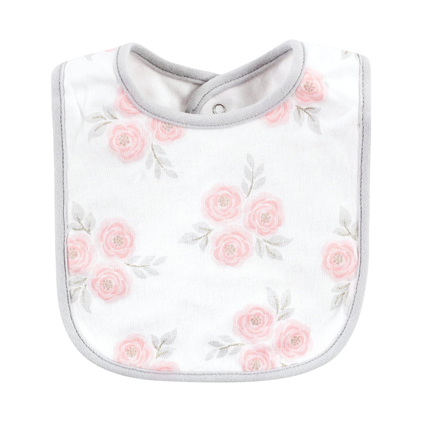 Hudson Baby - Baberos unisex de algodón para bebé, elefante rosa gris, talla única