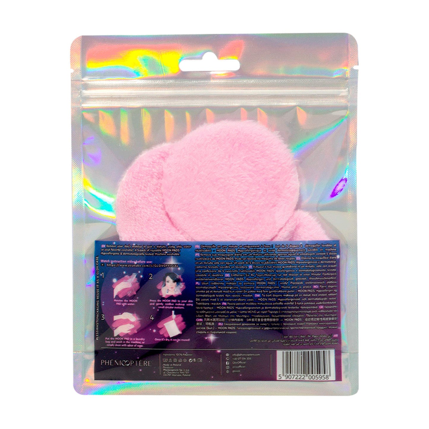 GLOV Moon Pads - almohadillas desmaquillantes reutilizables, solo con agua, para todo tipo de piel