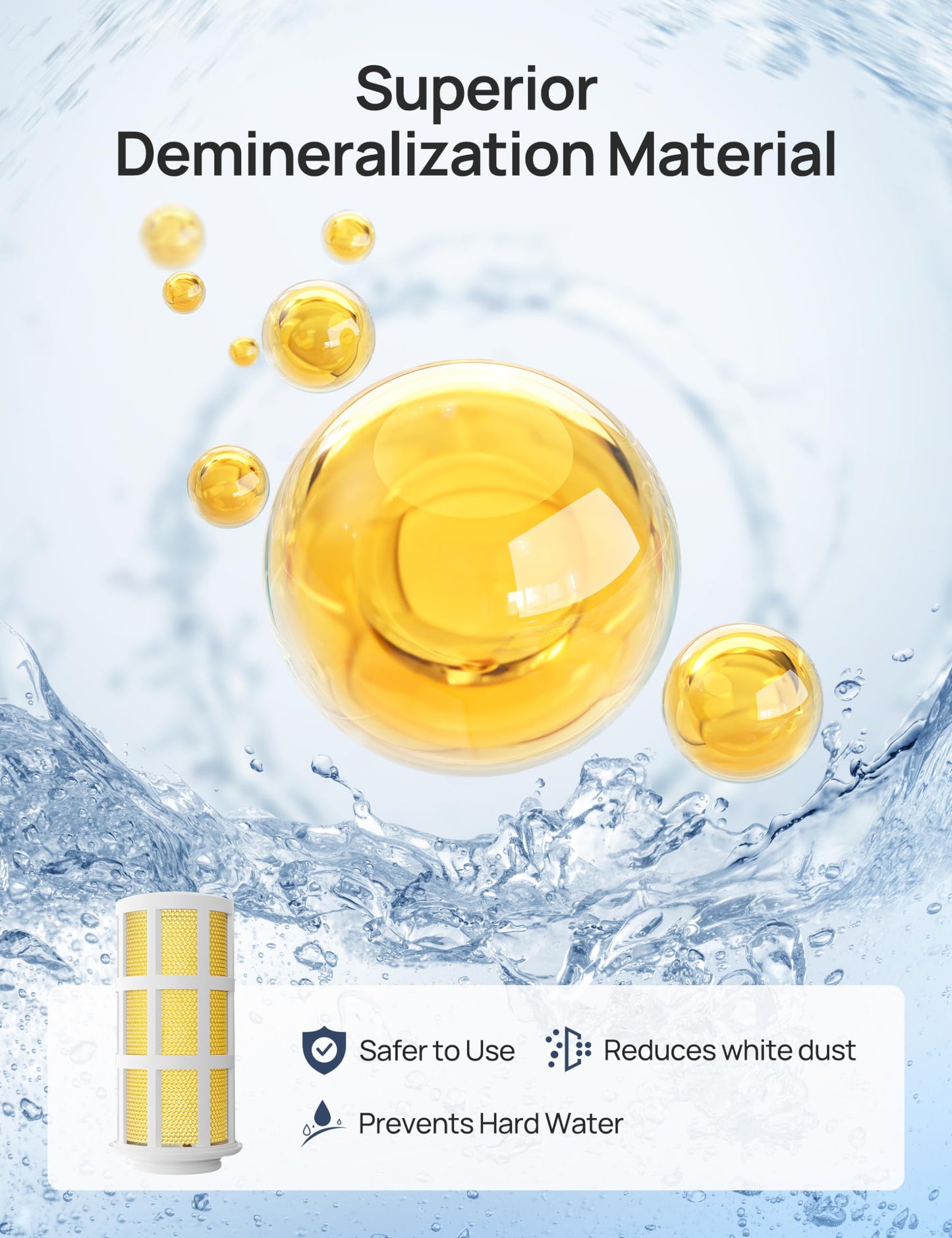 Dreo - Cartucho de desmineralización para humidificadores, compatible con humidificadores Dreo HM512S/713/713S, evita la acumulación de minerales, filtro de agua dura, elimina el polvo blanco