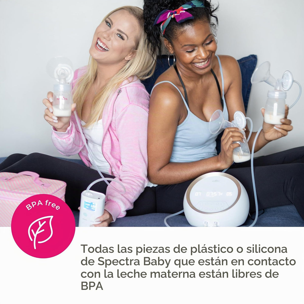 SPECTRA Spectra - Kit de accesorios premium para extractor de leche con biberones - Mediano 24 mm - Accesorios para extractor de leche - Paquete de 2