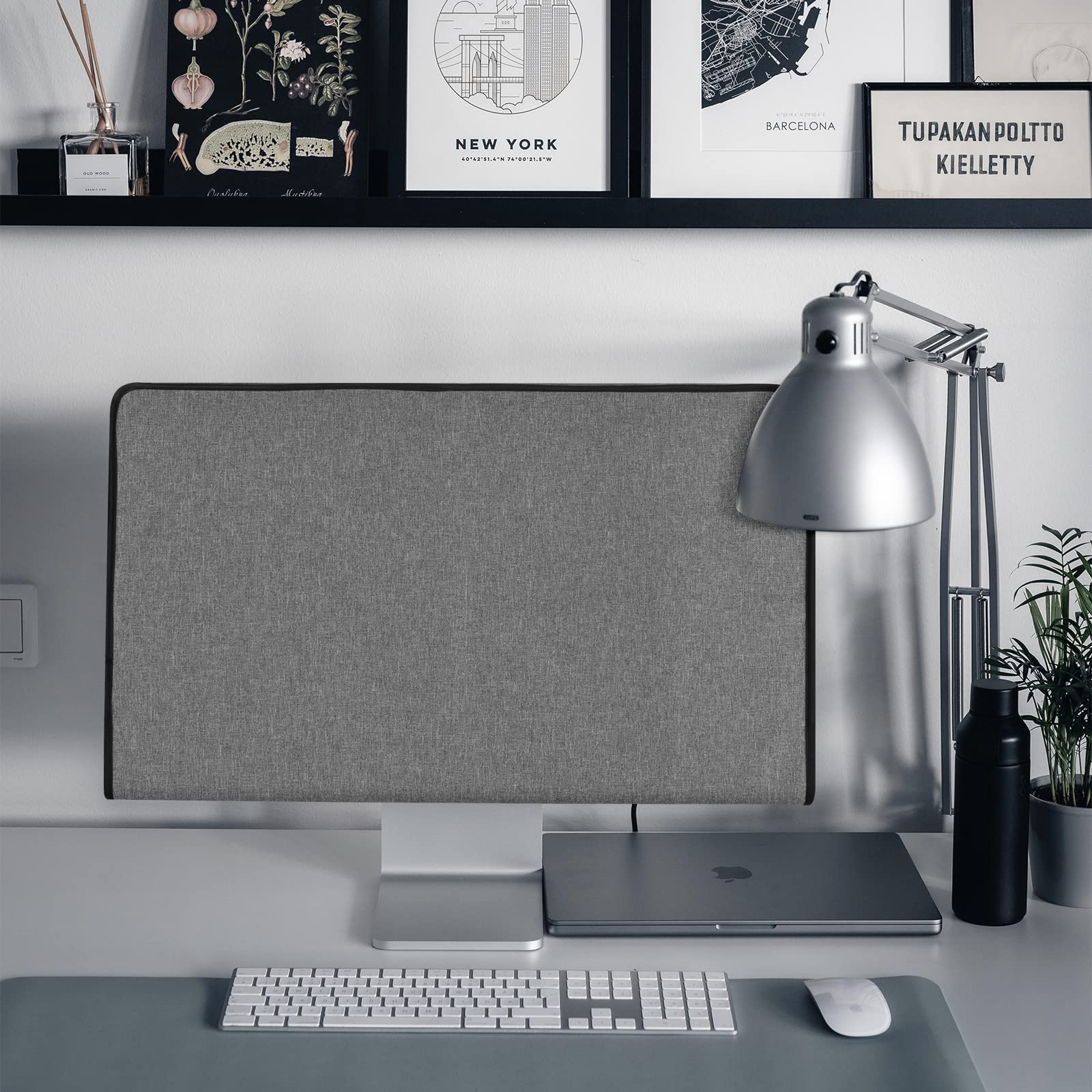 CaSZLUTION - Funda para monitor compatible con visualización Apple Studio de 27 pulgadas, funda protectora para monitor de polvo, color gris