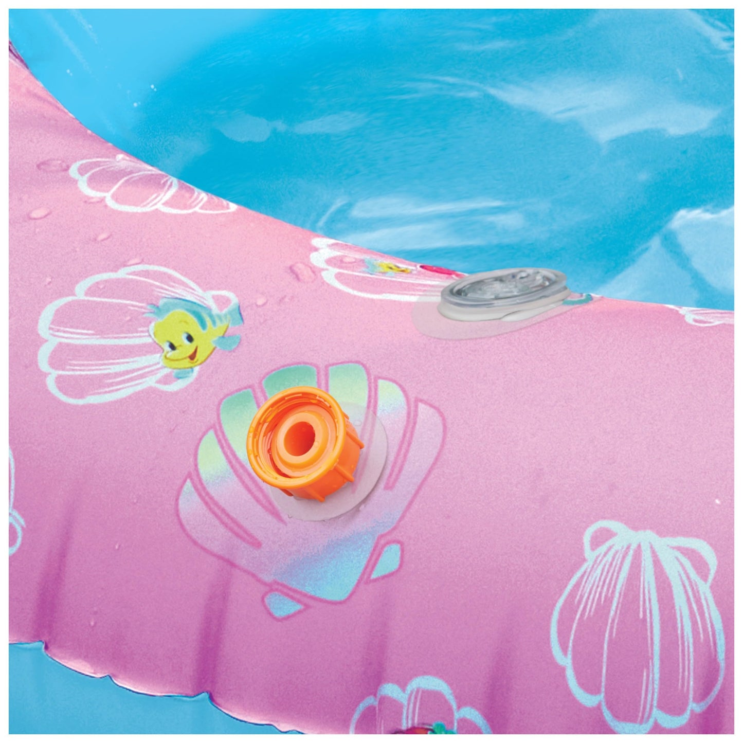 Piscina Inflable SwimWays Disney Princess Ariel Rosa con Toldo e Inflado Rápido para Niños