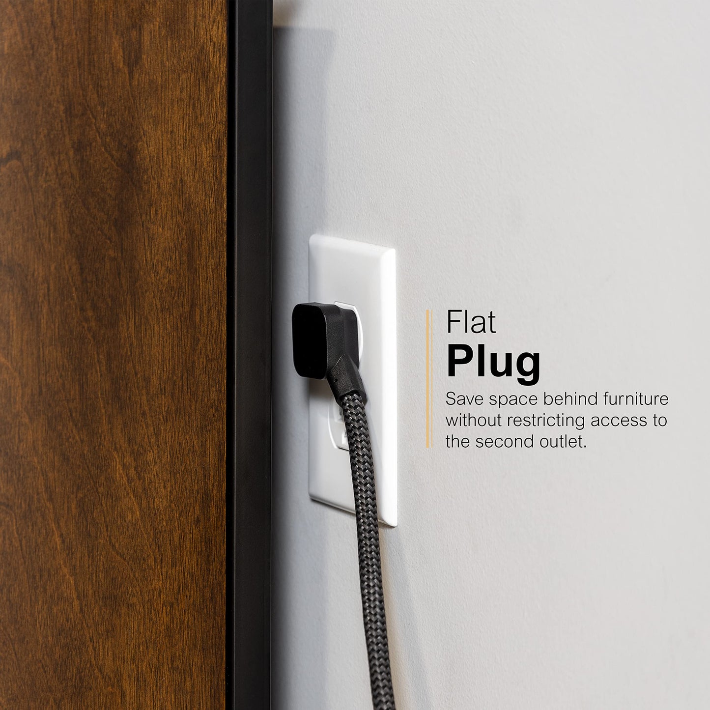 GE UltraPro 74544 - Protector de sobretensiones de 6 Tomas, Paquete de 2 Unidades, Cable Trenzado de 3 pies, Protector de sobretensión, Tira de alimentación de 450 Julios, Color Negro