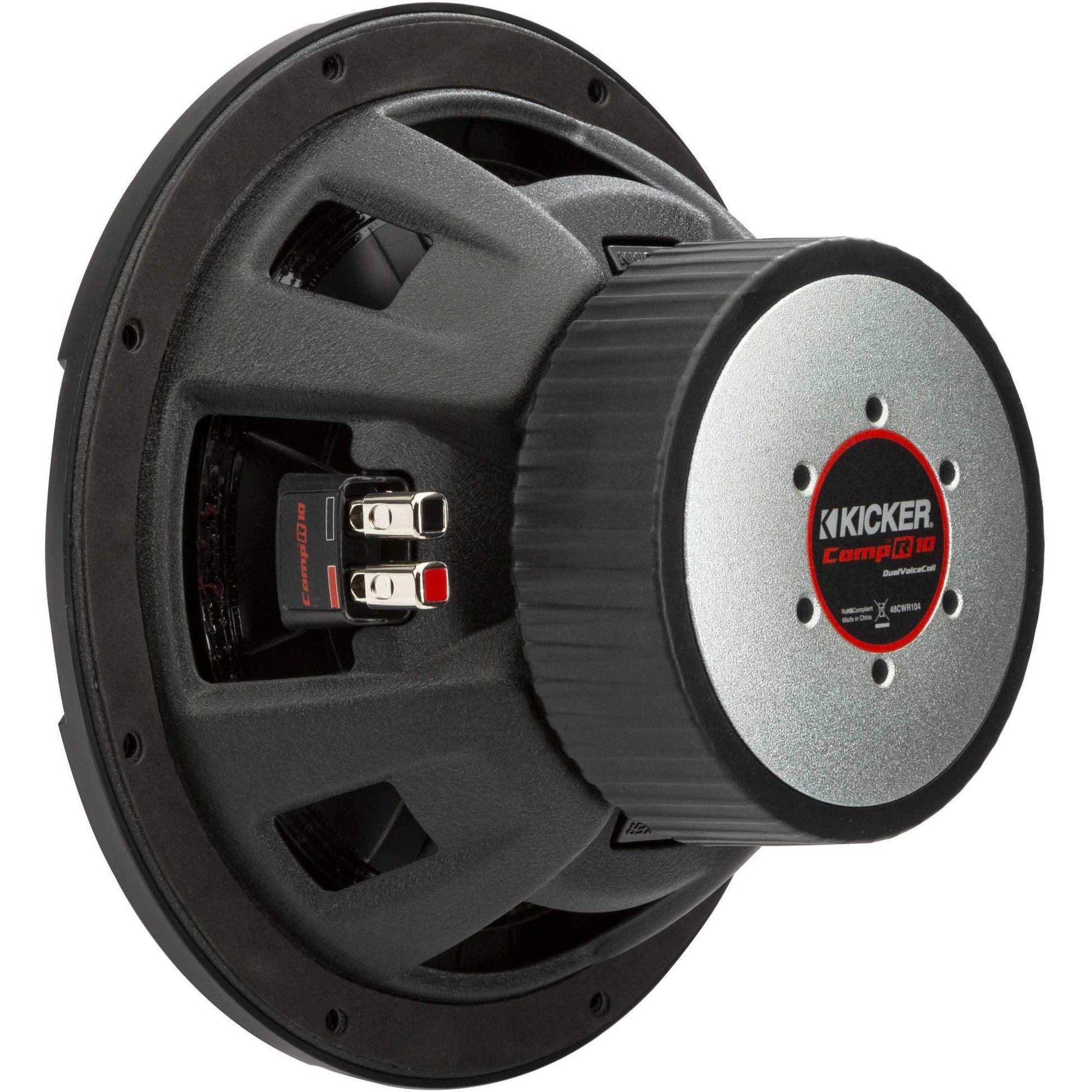 KICKER 48CWR102 CompR Subwoofer de 10 pulgadas, DVC, 2 ohmios
