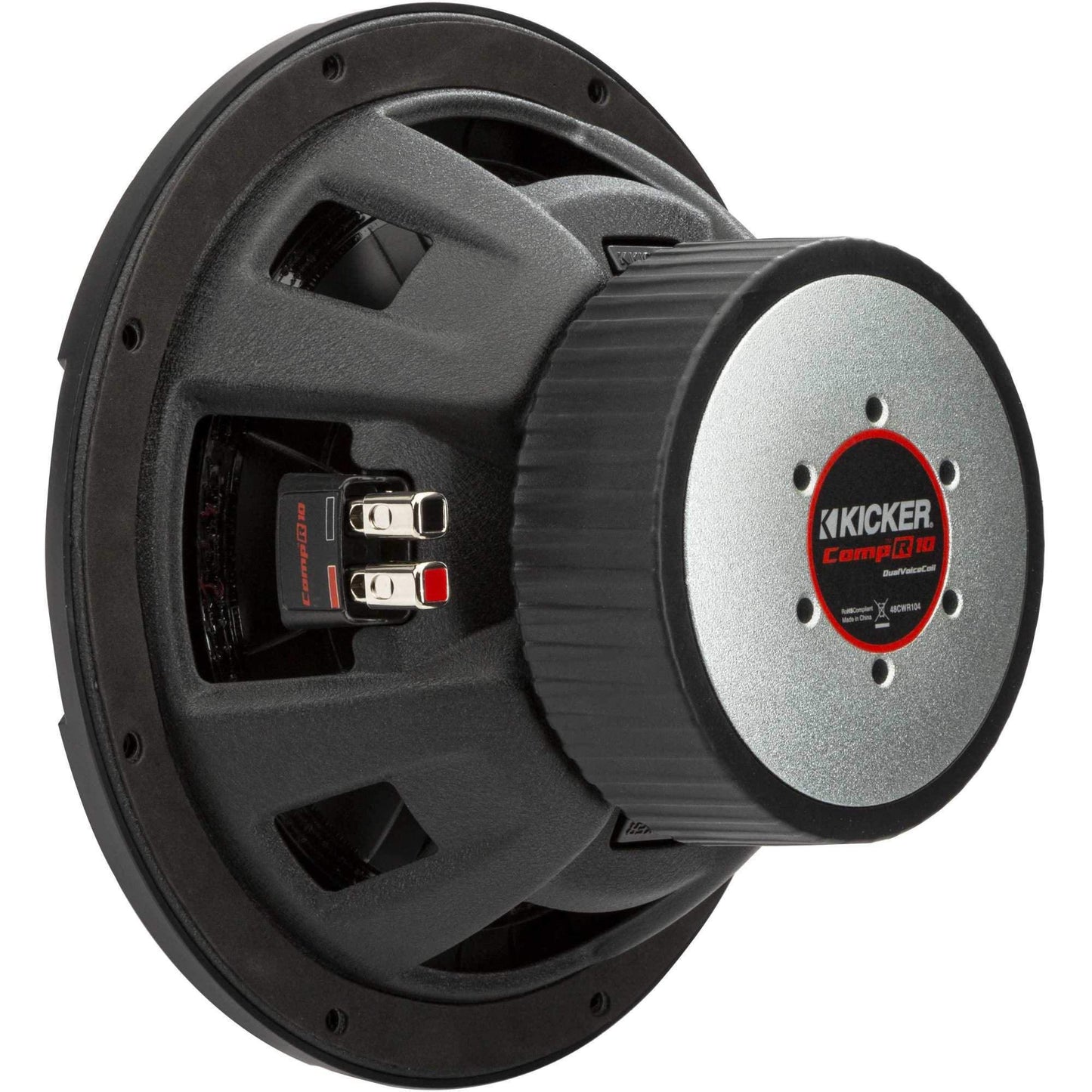 KICKER 48CWR104 CompR Subwoofer de 10 pulgadas, DVC, 4 ohmios