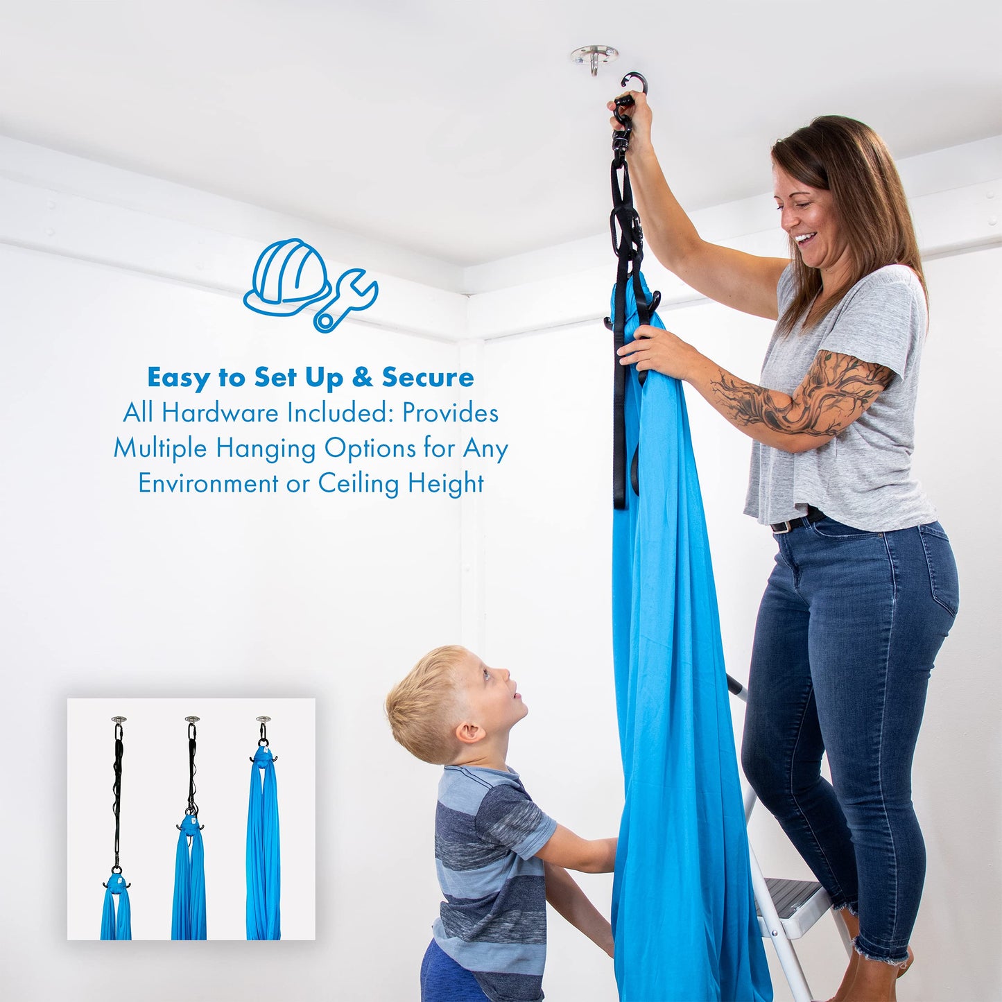 Harkla - Columpio sensorial para niños y adultos, capacidad para 300 libras, columpio sensorial para interiores y exteriores para un efecto calmante como abrazo, tela suave de doble capa y herrajes