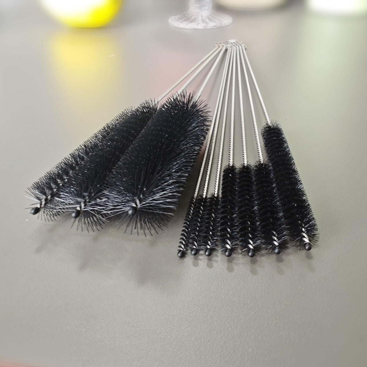 Cepillo de Pajilla Largo, Juego de Cepillos de Pajilla 10 Piezas, Cepillo de Pajilla para Vaso Térmico, Taza con Pitillo, Botella de Agua y Comederos para Colibríes. (Negro)