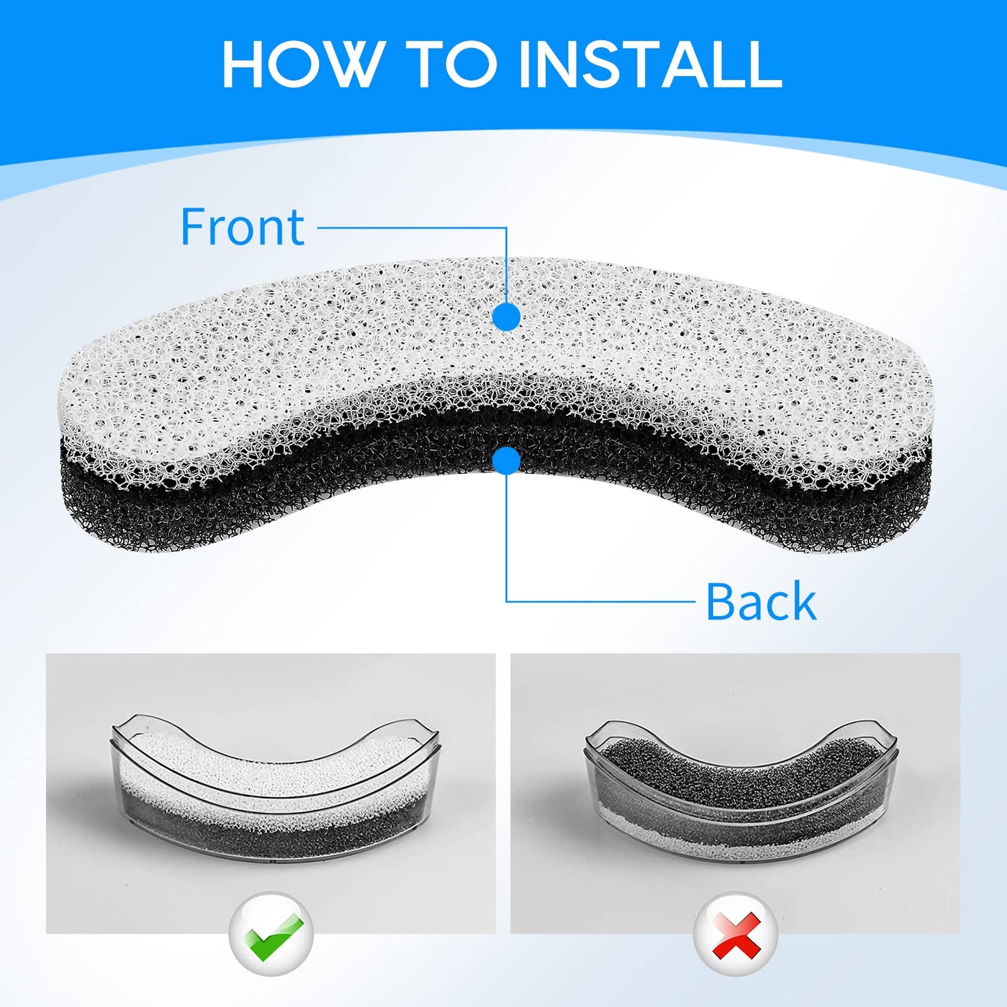 Repuesto de Filtro de Agua MyfatBOSS Blanco Compatible con DF10 y DF30 para Mascotas