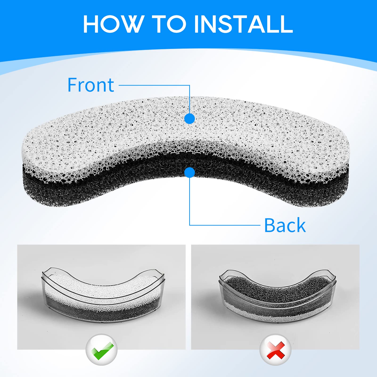 Repuesto de Filtro de Agua MyfatBOSS Blanco Compatible con DF10 y DF30 para Mascotas