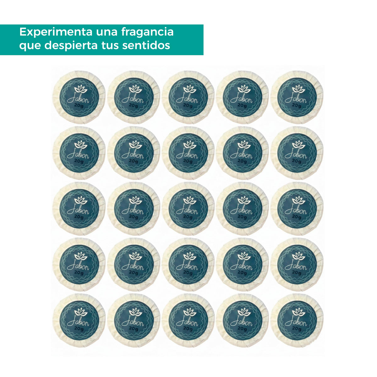 Caja de Jabón Corporal de 20g Con 100 Piezas, Mini Jabones Redondos Relajantes, Ideal Para Hoteles, Airbnb, Posadas, Hospitales, Spa, Jabon de Baño, Jabón Corporal Ecospa (Limón)