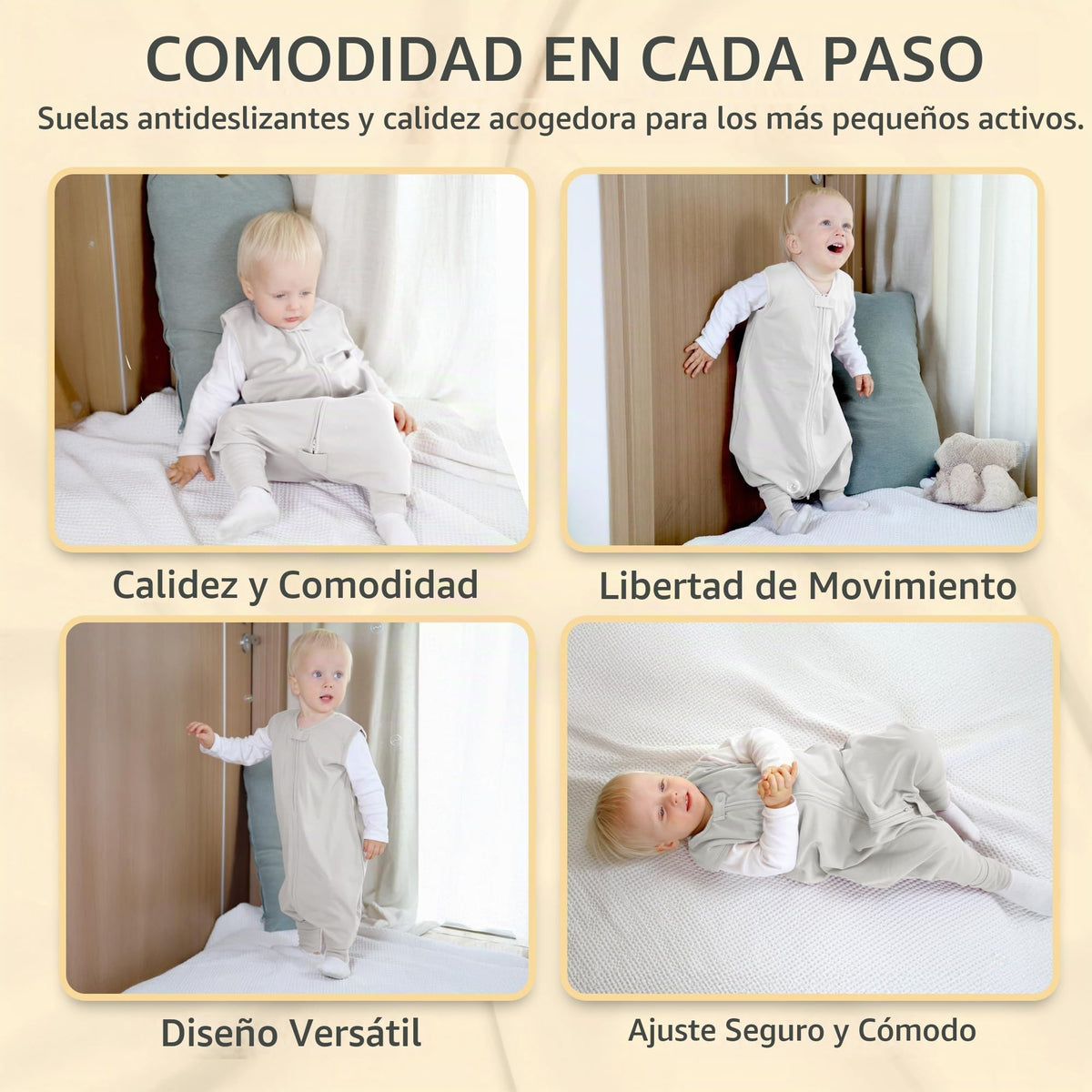 Mama Cheetah Saco de dormir para bebé con pies, 0,5 tog, saco de dormir de verano, algodón orgánico, sin mangas, saco de dormir para bebé, con perneras, para bebés, niños y niñas, 80 cm (altura del