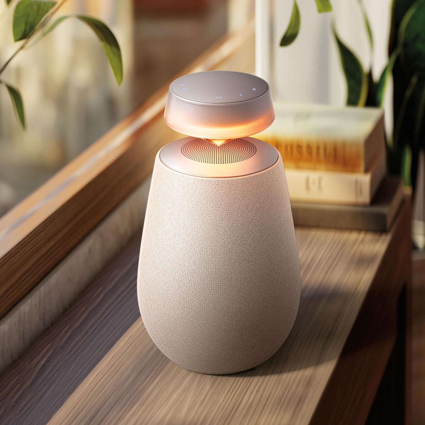 LG xboom 360 XO2TBE | Bocina Bluetooth Omnidireccional | Sonido 360° Patentado | Panel táctil | 15 hrs de Batería | IP55 Resistencia al Polvo y Lluvia Moderada | Iluminación | Color Beige