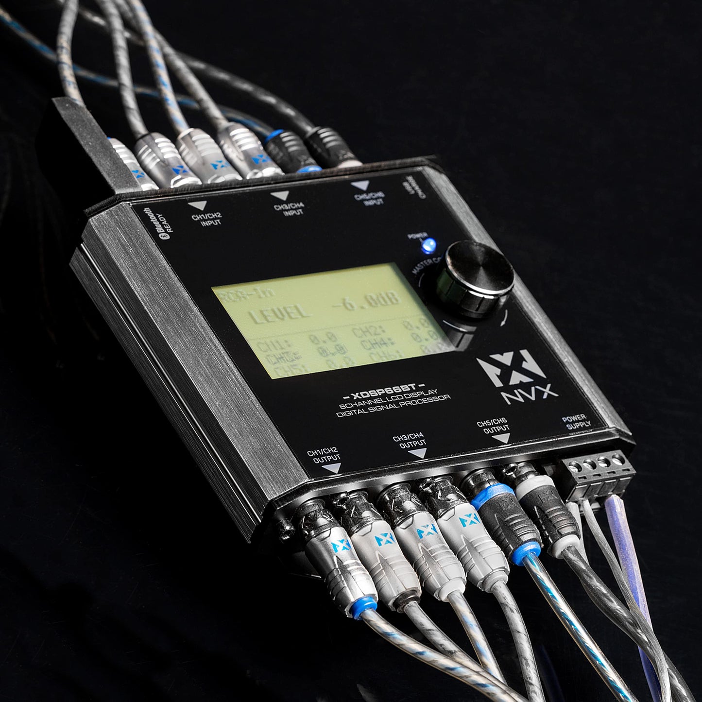 Procesador de Señal Digital NVX X-Series 6 Canales con Ecualizador Paramétrico de 15 Bandas y Pantalla LCD 2.7 Pulgadas con Bluetooth USB