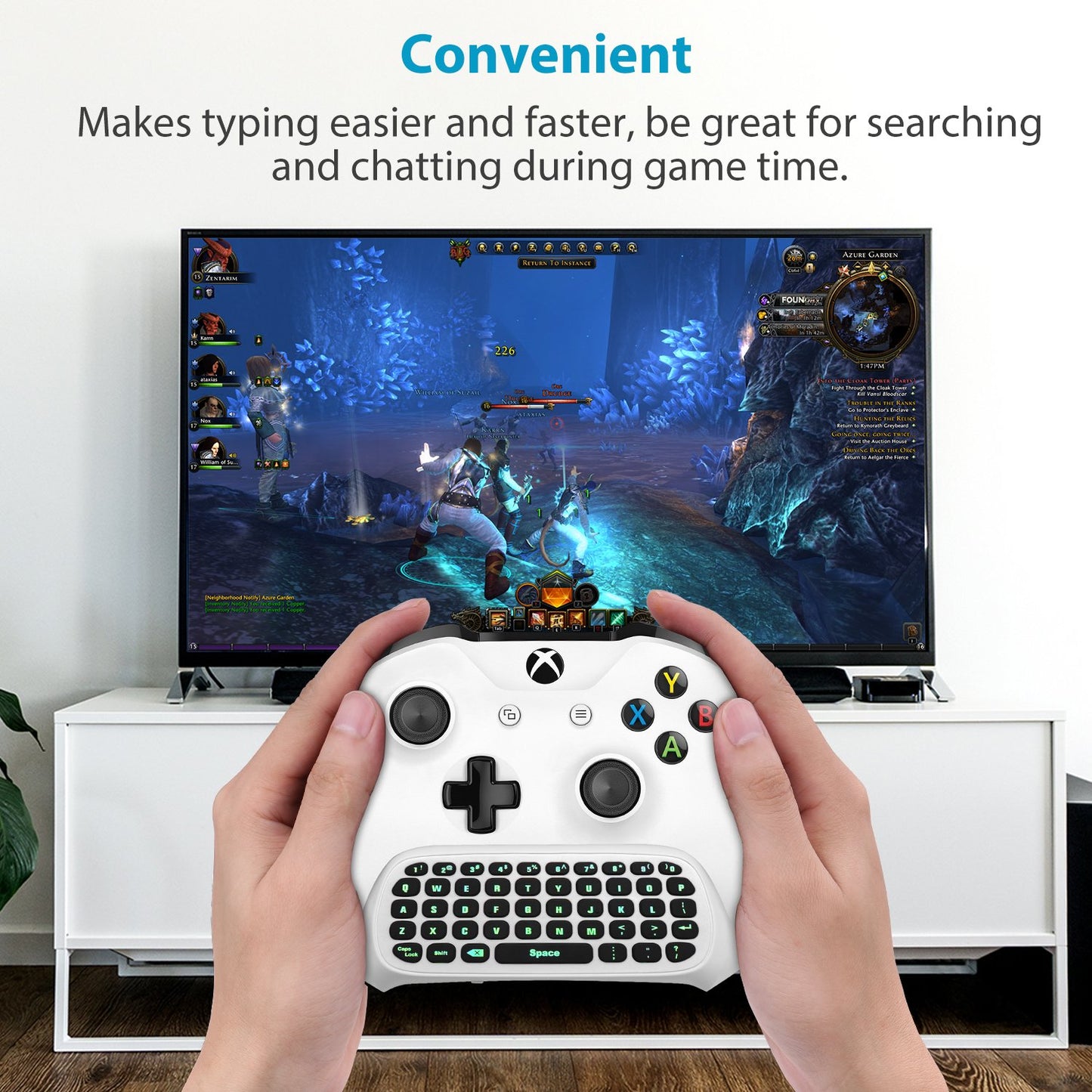 Teclado Gaming MoKo Xbox One Blanco con Retroiluminación Verde para Controlador Xbox One