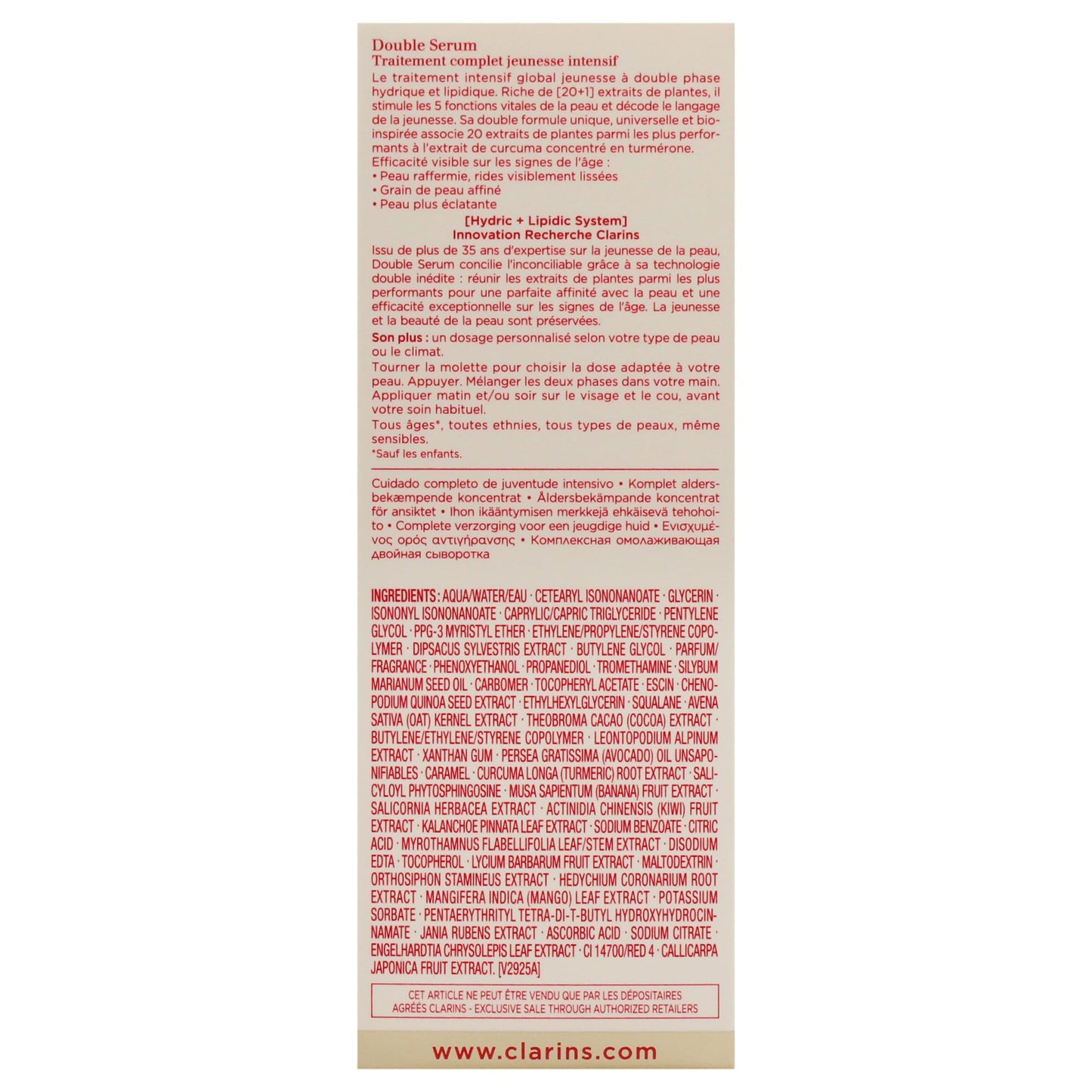 CLARINS Double Serum Complete Age Control Concentrate, 1 Fluid Ounce