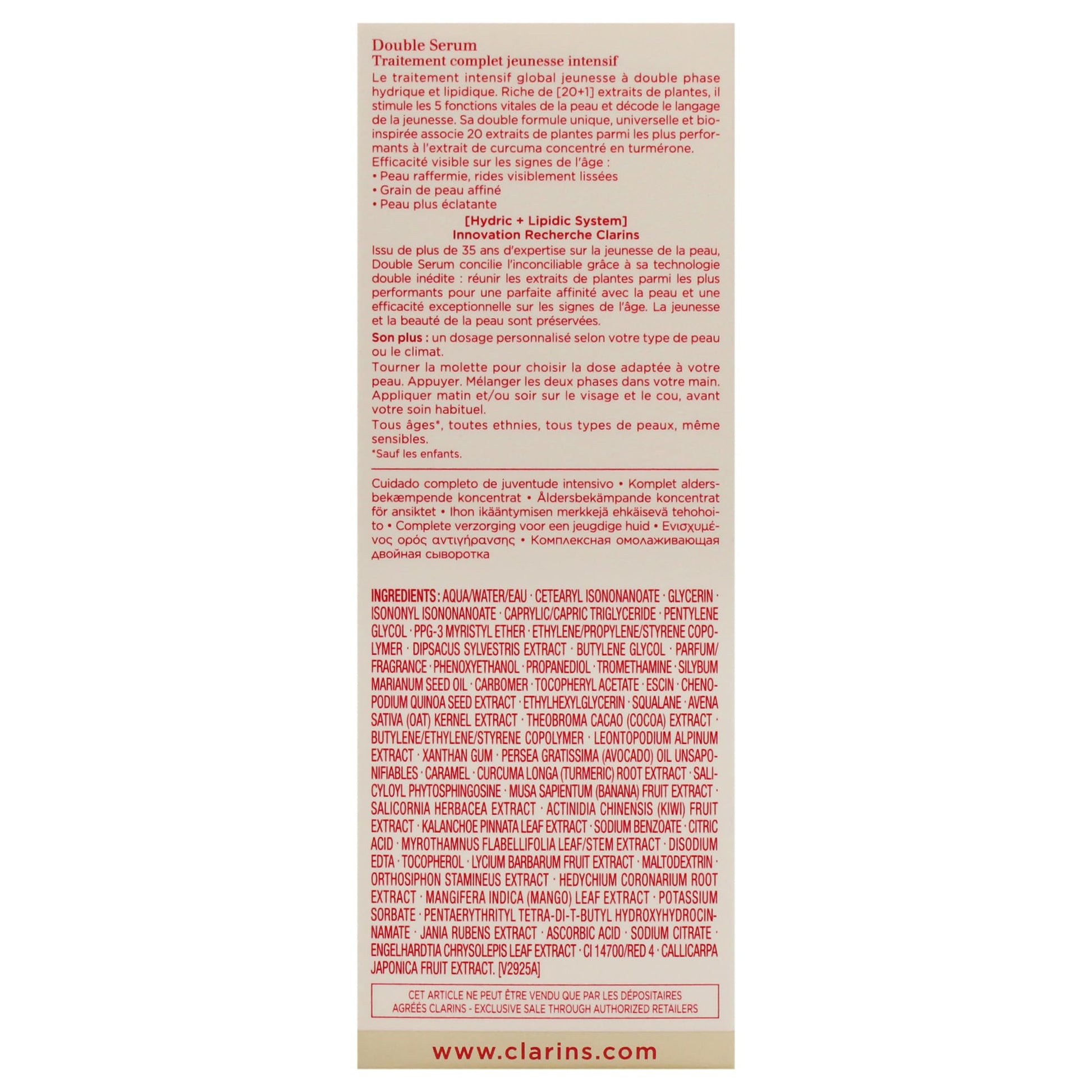 CLARINS Double Serum Complete Age Control Concentrate, 1 Fluid Ounce