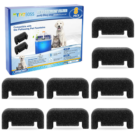 Filtro de Espuma de Repuesto MyfatBOSS Blanco para Fuente de Agua de Gato de 64 oz Paquete de 8