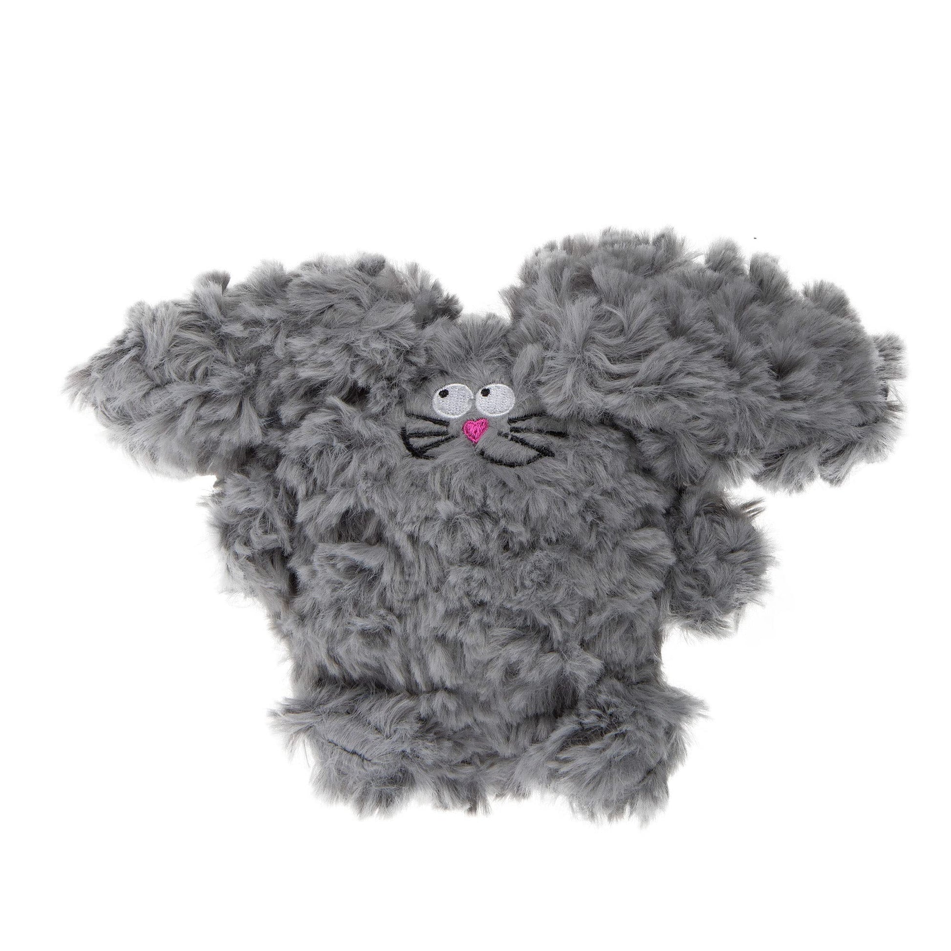 goDog PlayClean - Juguete de Peluche chirriante para Perro con aceites Esenciales Que eliminan el Olor, tecnología de protección para Masticar, Gris, pequeño