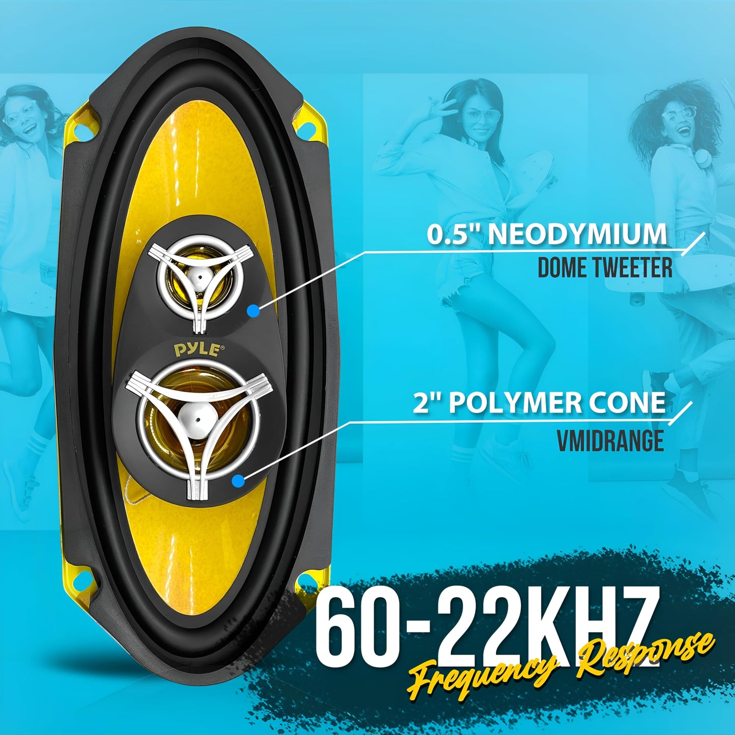 Bocinas para Auto Pyle 3 Vías Pro Negro 300 Watts