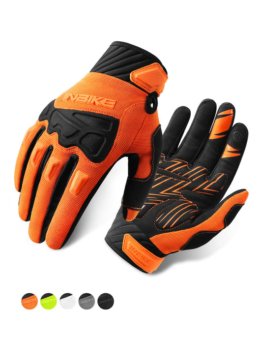 INBIKE - Guantes de bicicleta de montaña para hombre, con protectores de nudillos, acolchados, transpirables, para MTB, motocross, carreras