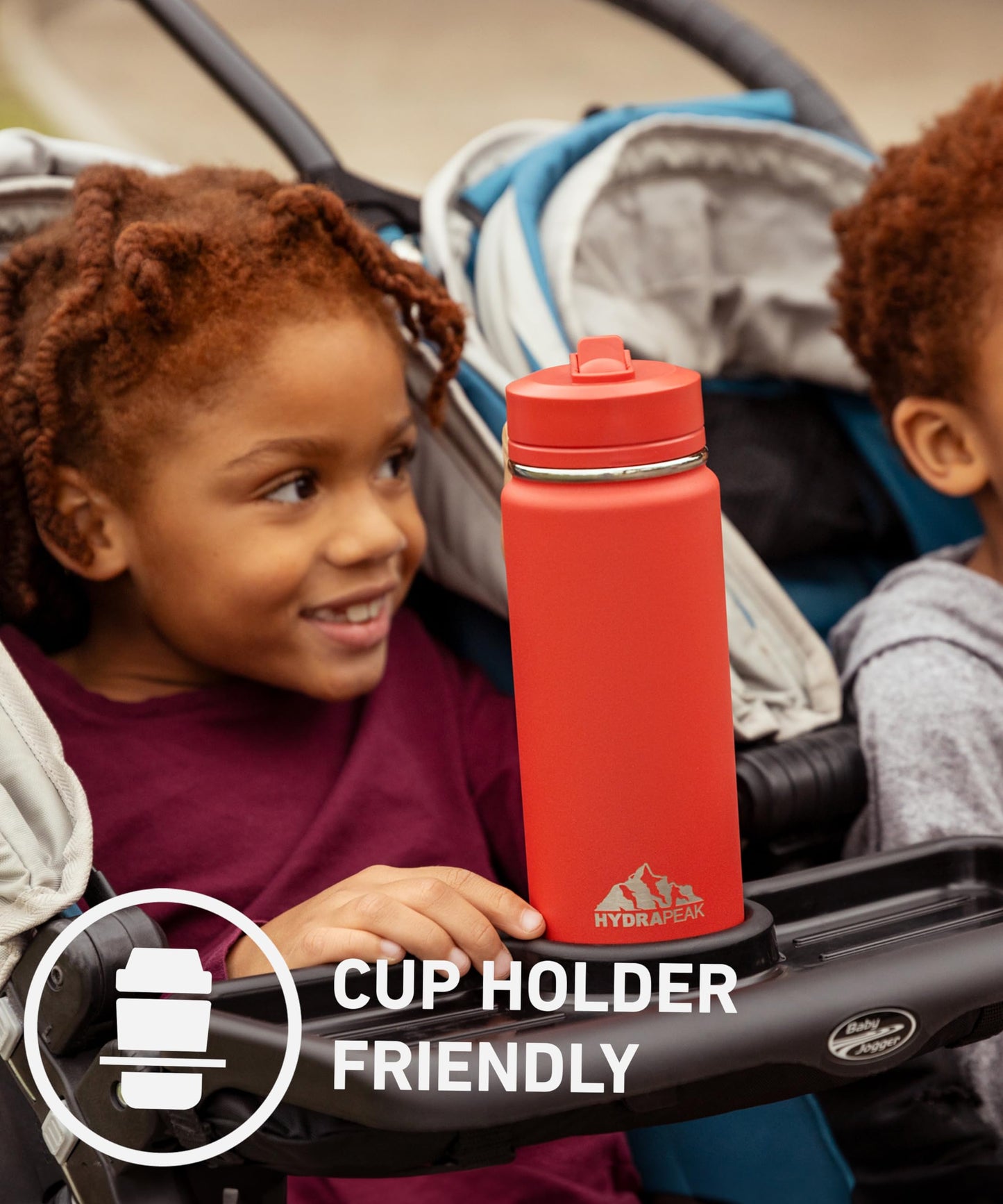 Botella de Agua de Acero Inoxidable Hydrapeak Mini Azul con Tapa de Pajita para Niños