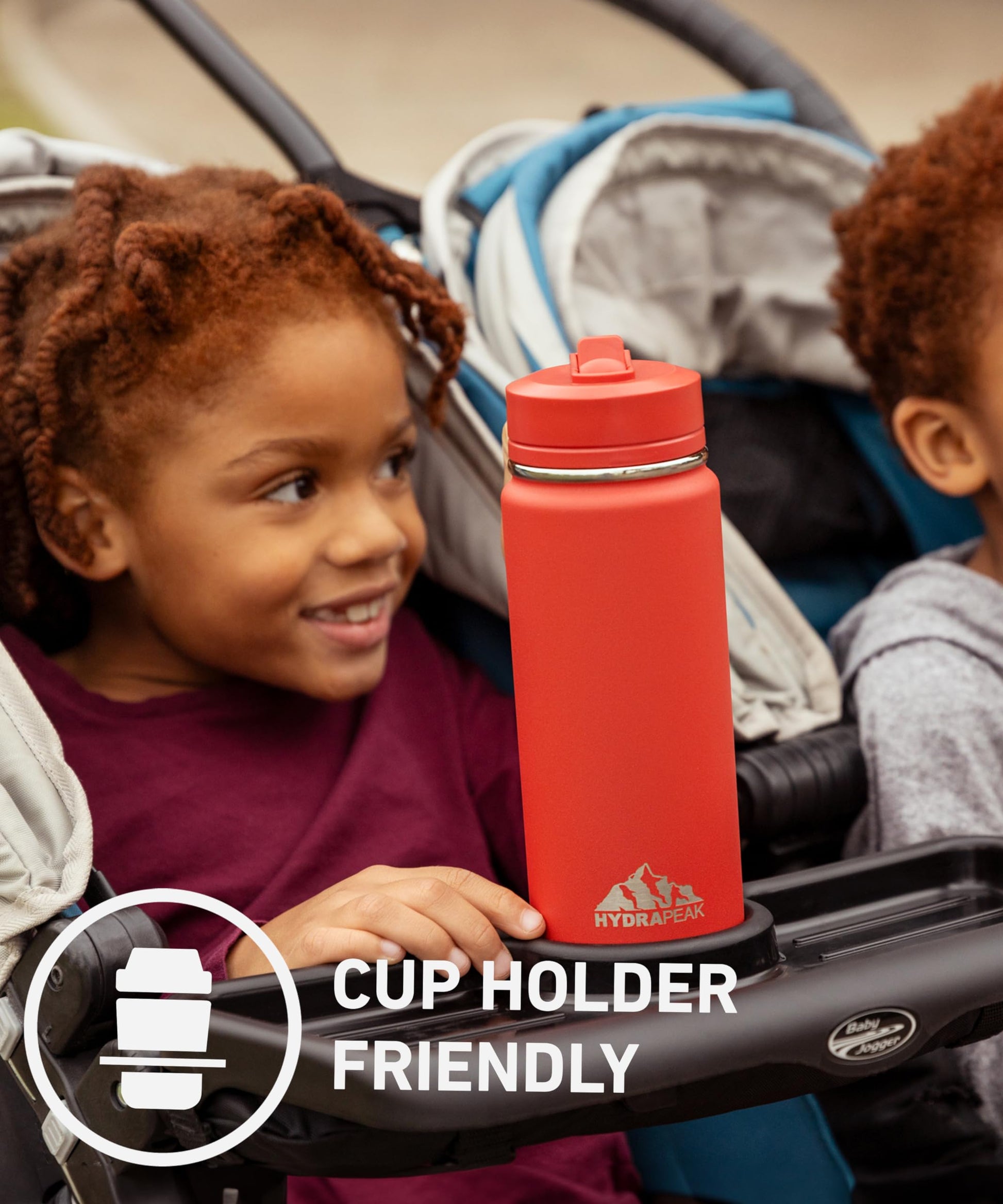 Botella de Agua de Acero Inoxidable Hydrapeak Mini Azul con Tapa de Pajita para Niños