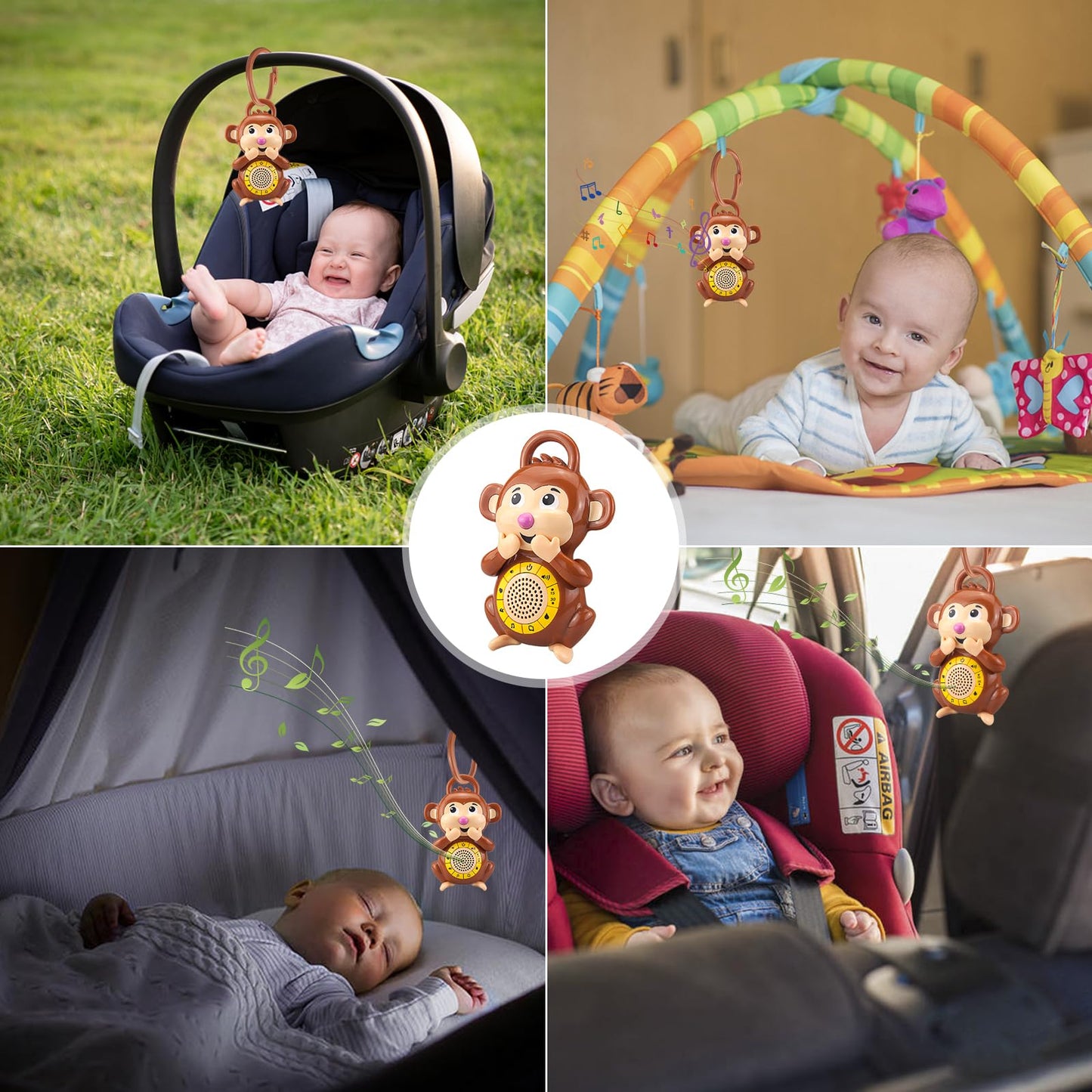 BIGMONAT - Chupete de sueño para bebé con una máquina de sonido de ruido blanco con 5 sonidos ambientales suaves, recargable por USB y máquina de canción de cuna para dormir, viajes, regalo de bebé