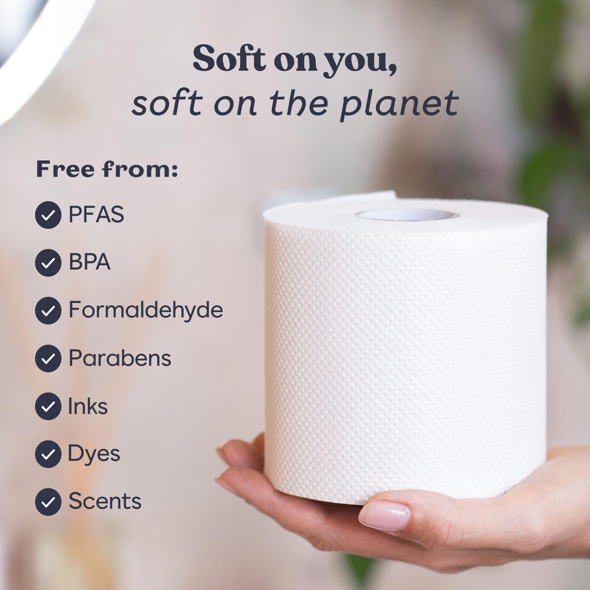 Papel Higiénico Betterway Bambú 3 Capas Sostenible 24 Rollos Dobles 360 Hojas Orgánico Sin Plástico Certificado FSC