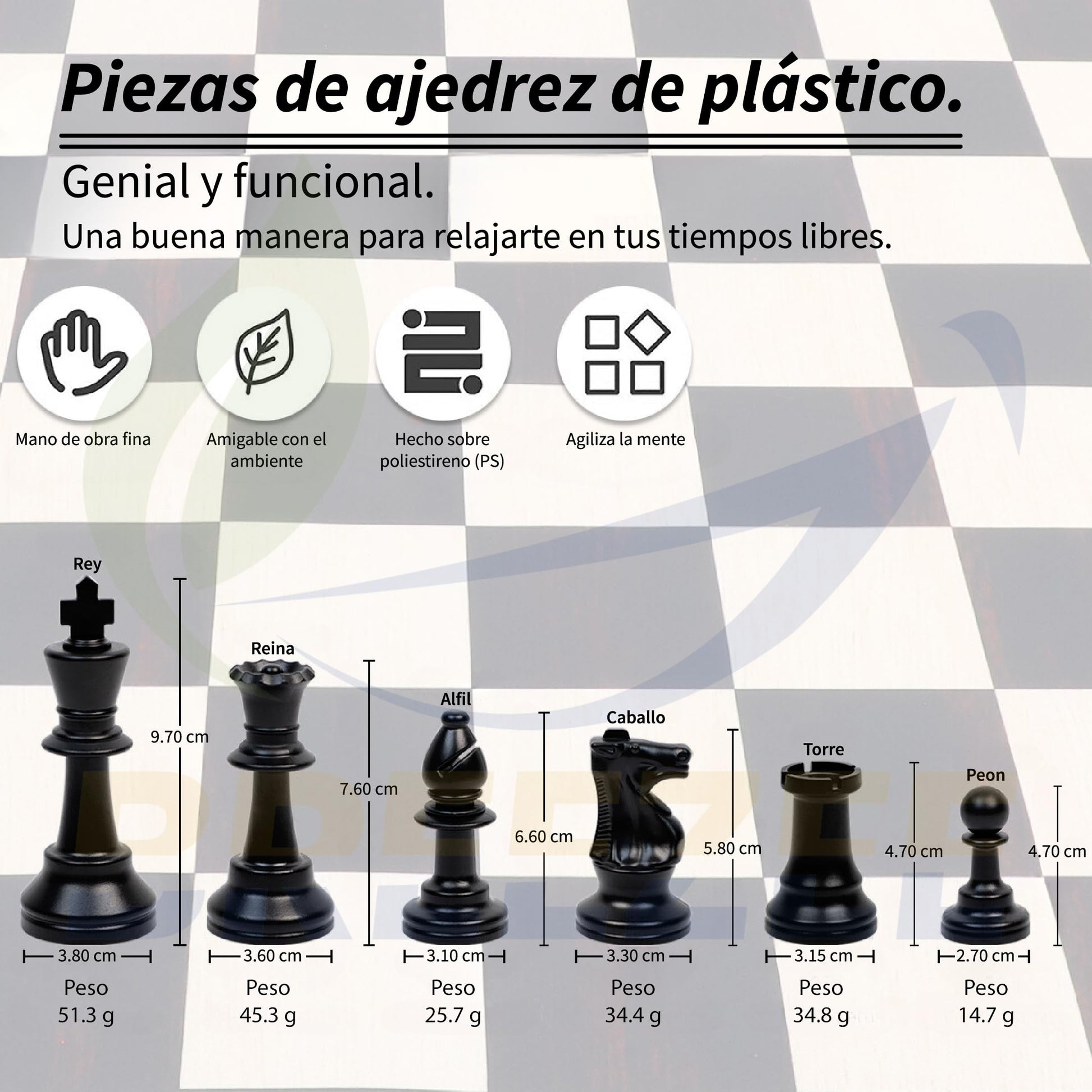 BREEZEE Juego de Ajedrez Profesional, Portátil Enrollable, 51x51 cm Tipo Mousepad Espesor 2 mm, 2 Reinas Extra y Bolsa de Viaje, Ajedrez Profesional con Piezas Pesadas para Torneo, Juegos de Mesa