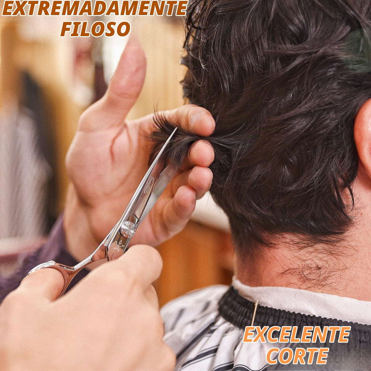 Tijeras profesionales de alta gama extremadamente afiladas para cortar el pelo, tijeras de peluquería para el cabello, tijeras de corte de pelo de 5.5 pulgadas, hechas de aleación de acero inoxidable