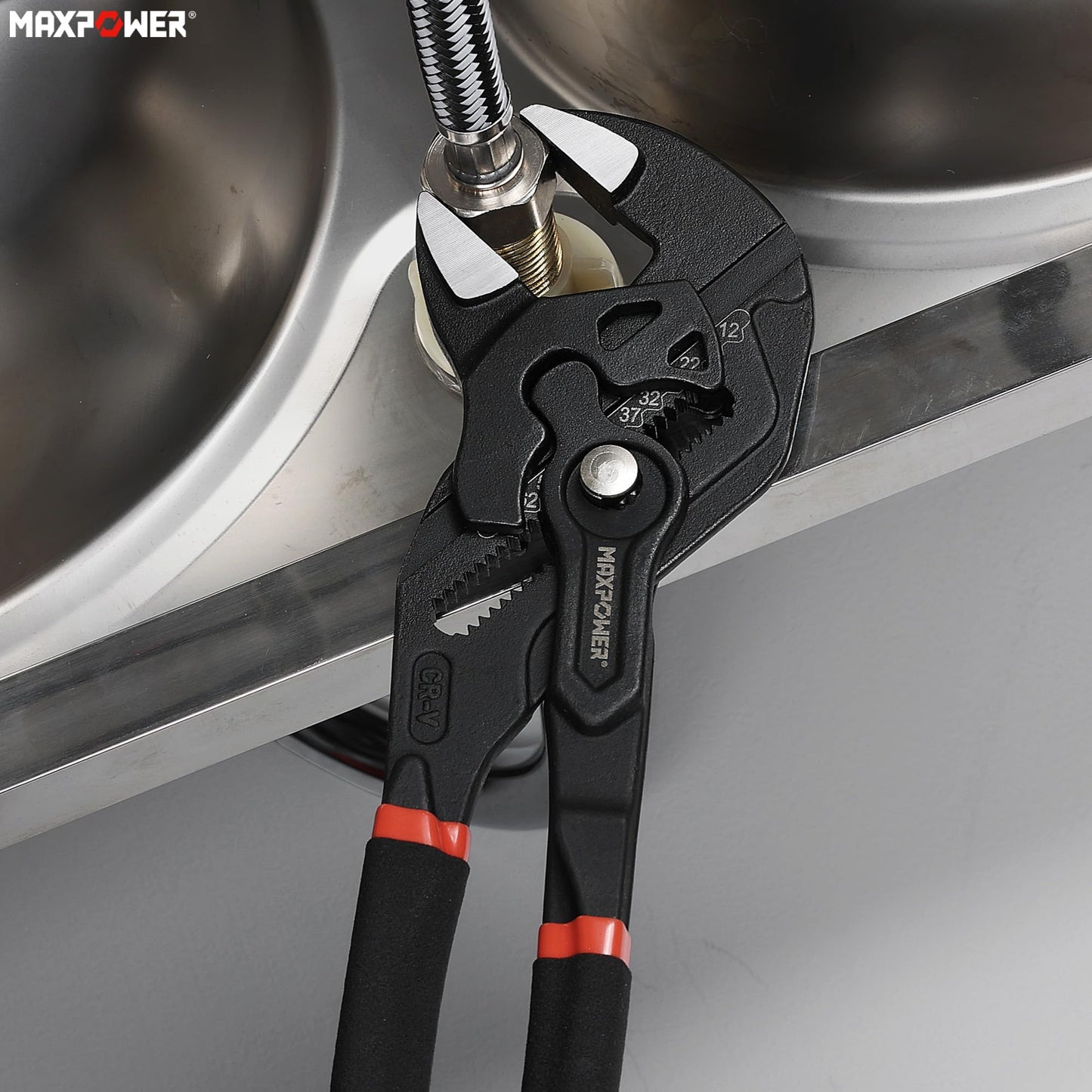 MAXPOWER - Llave de alicates de 12 pulgadas, apertura máxima de mandíbula de 2.7 pulgadas