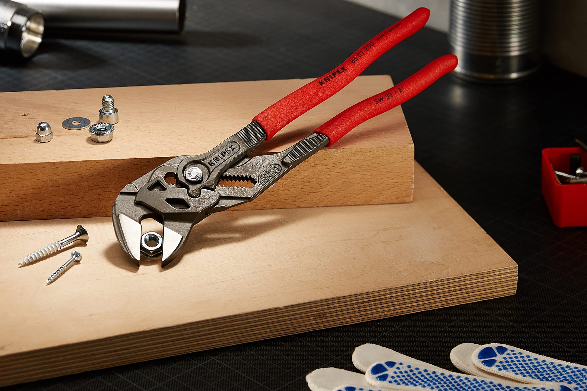 KNIPEX 86 01 250 Tenaza llave Pinza y llave en una sola herramienta acabado pavonado 250 mm
