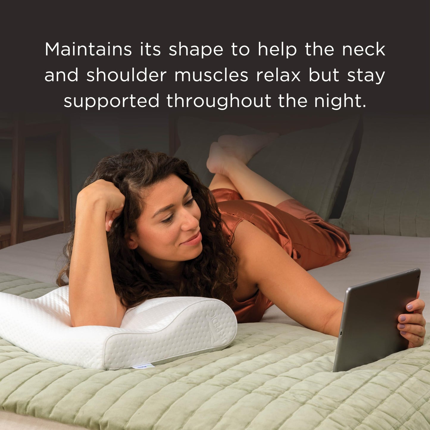 Almohada Tempur-Pedic TEMPUR-Ergo Neck Mediana Blanca Soporte Firme Cubierta Lavable